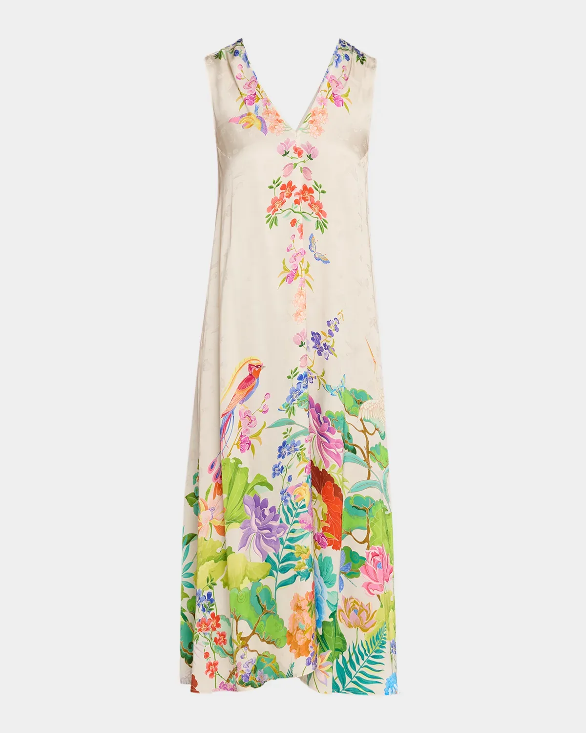 Eva Bias-Cut Floral Midi Dress
