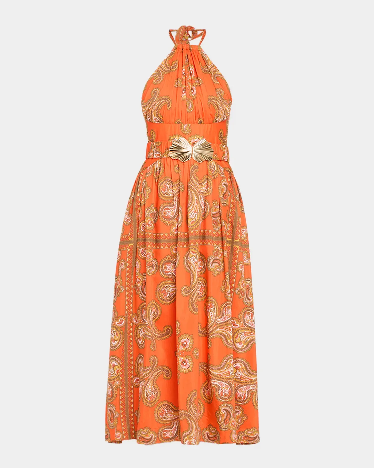 Dena Belted Halter Midi Dress