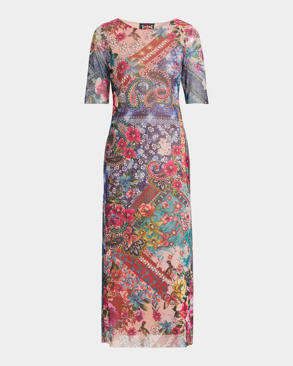 Astrid Evie Printed A-Line Midi Dress