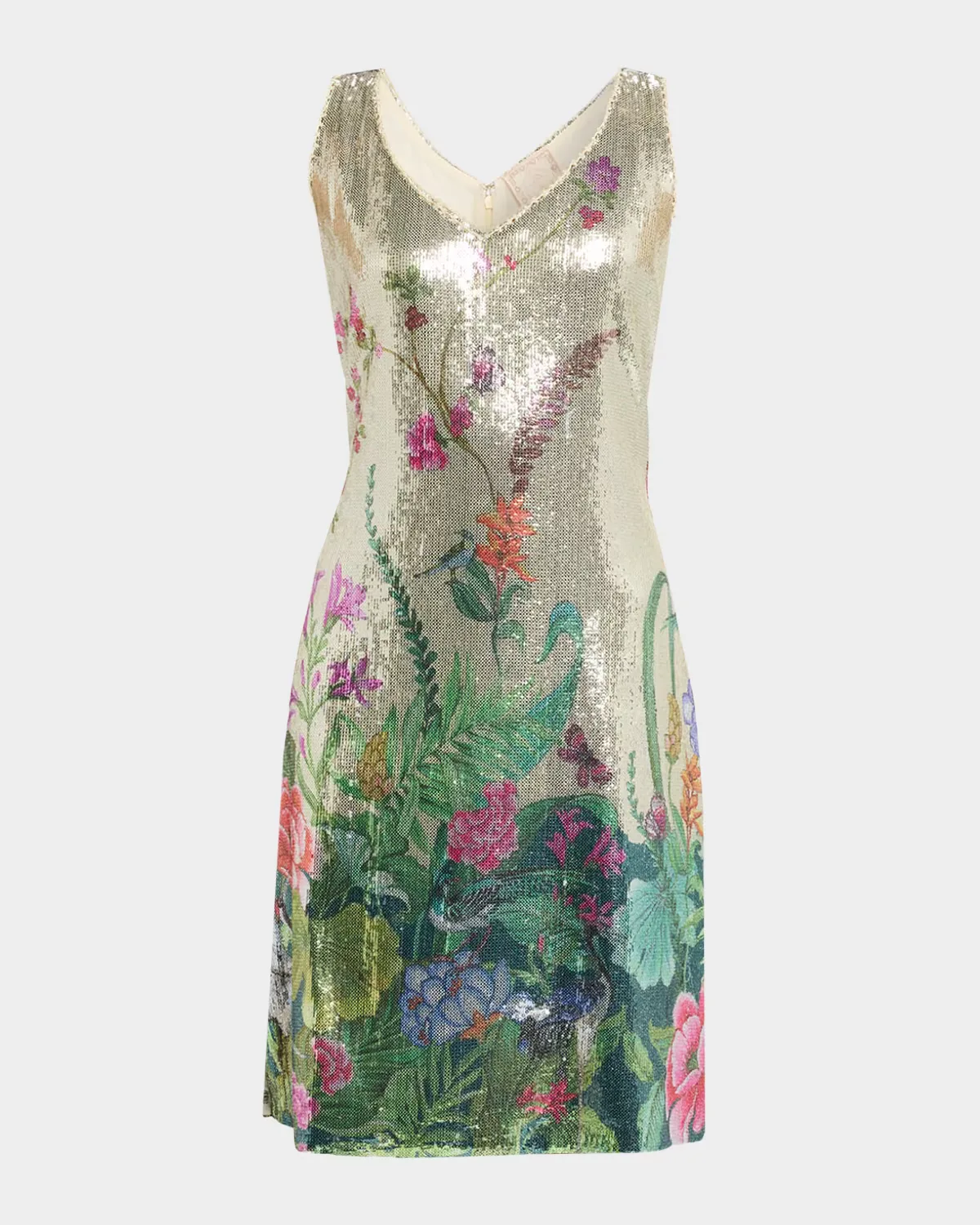 Monika Floral-Print Sequin Mini Dress