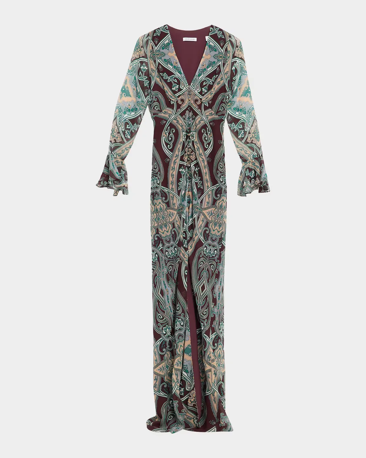 Daciana Silk Long-Sleeve Dress