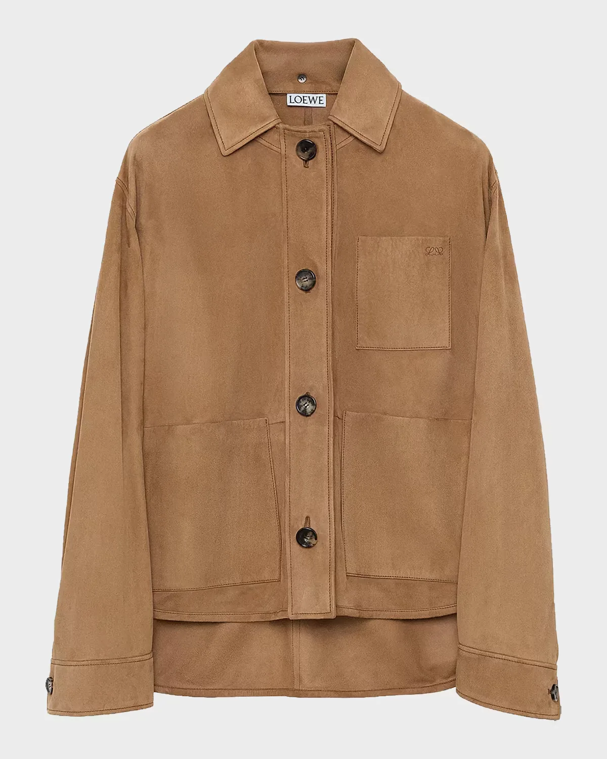 Workwear High-Low Suede Jacket