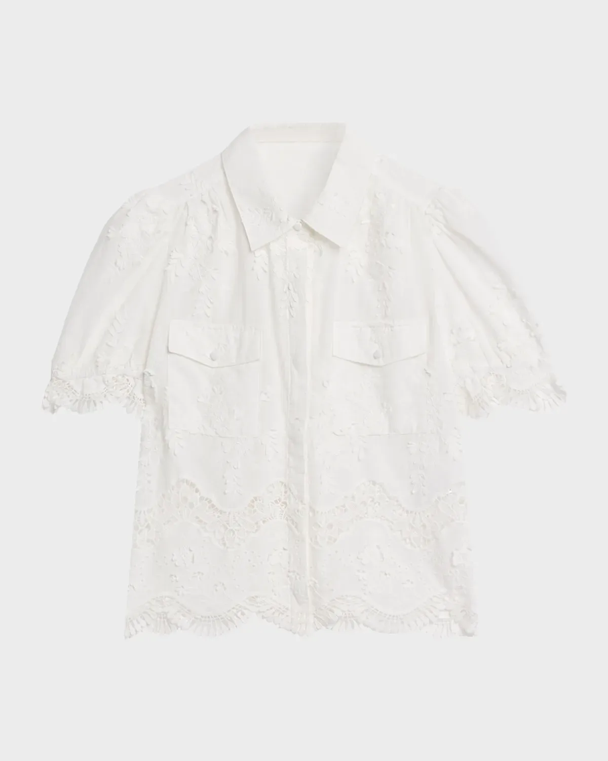 Mina 3D Floral Cotton-Voile Shirt
