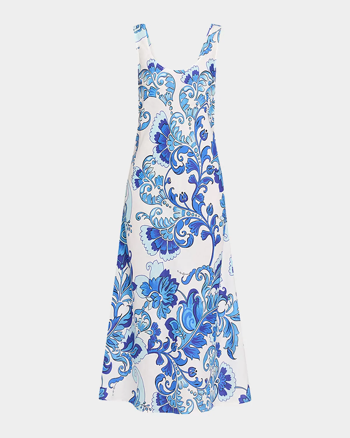 Floral Bias-Cut Linen Tank Dress