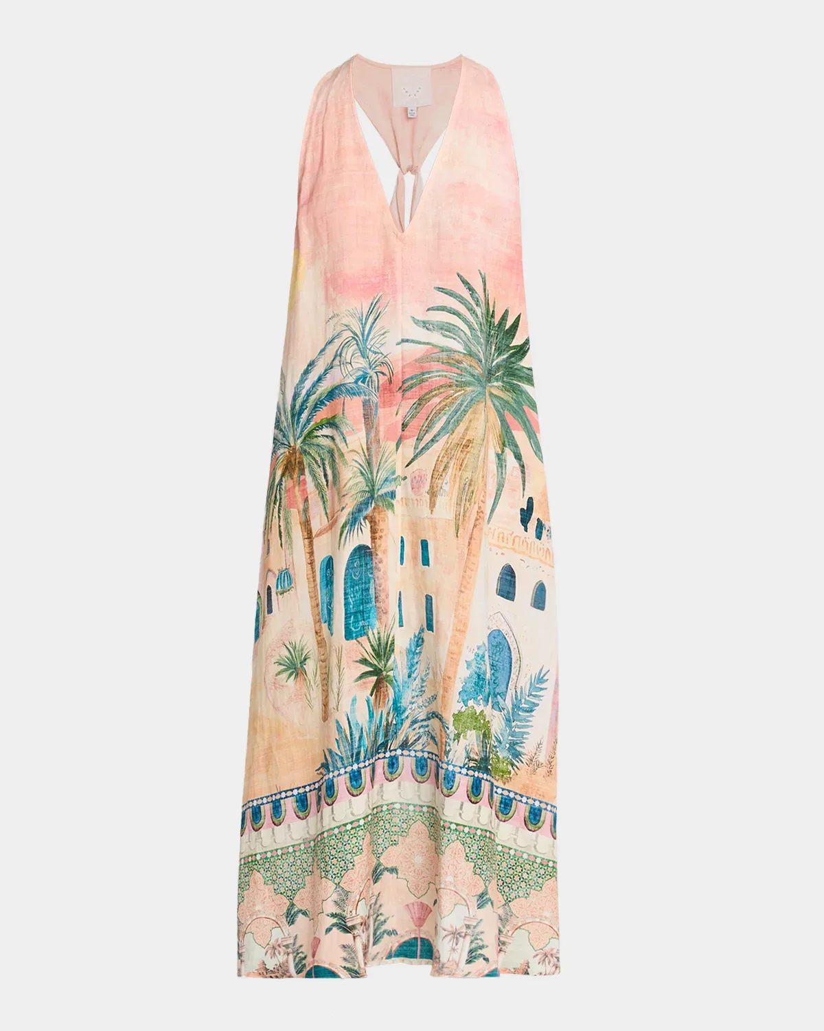Mayci Sleeveless Plunging Halter Midi Dress