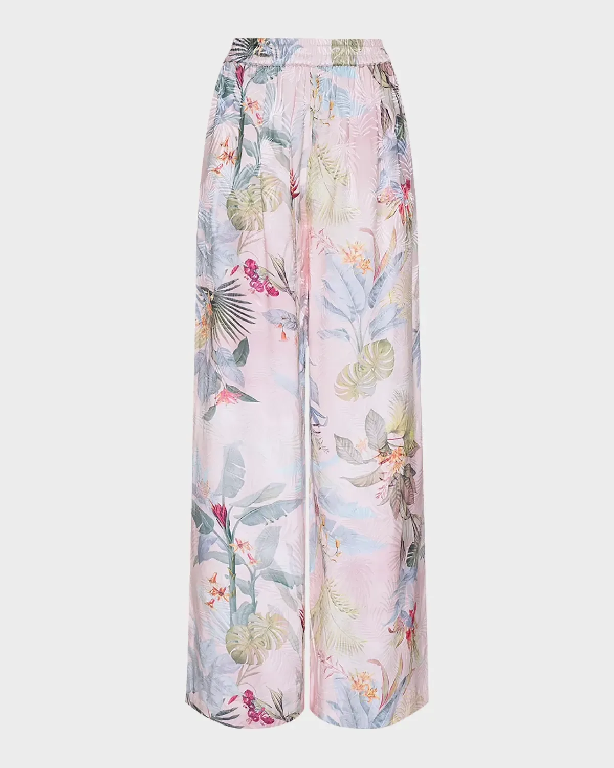 Lillian Palm Leaf Wide-Leg Pants