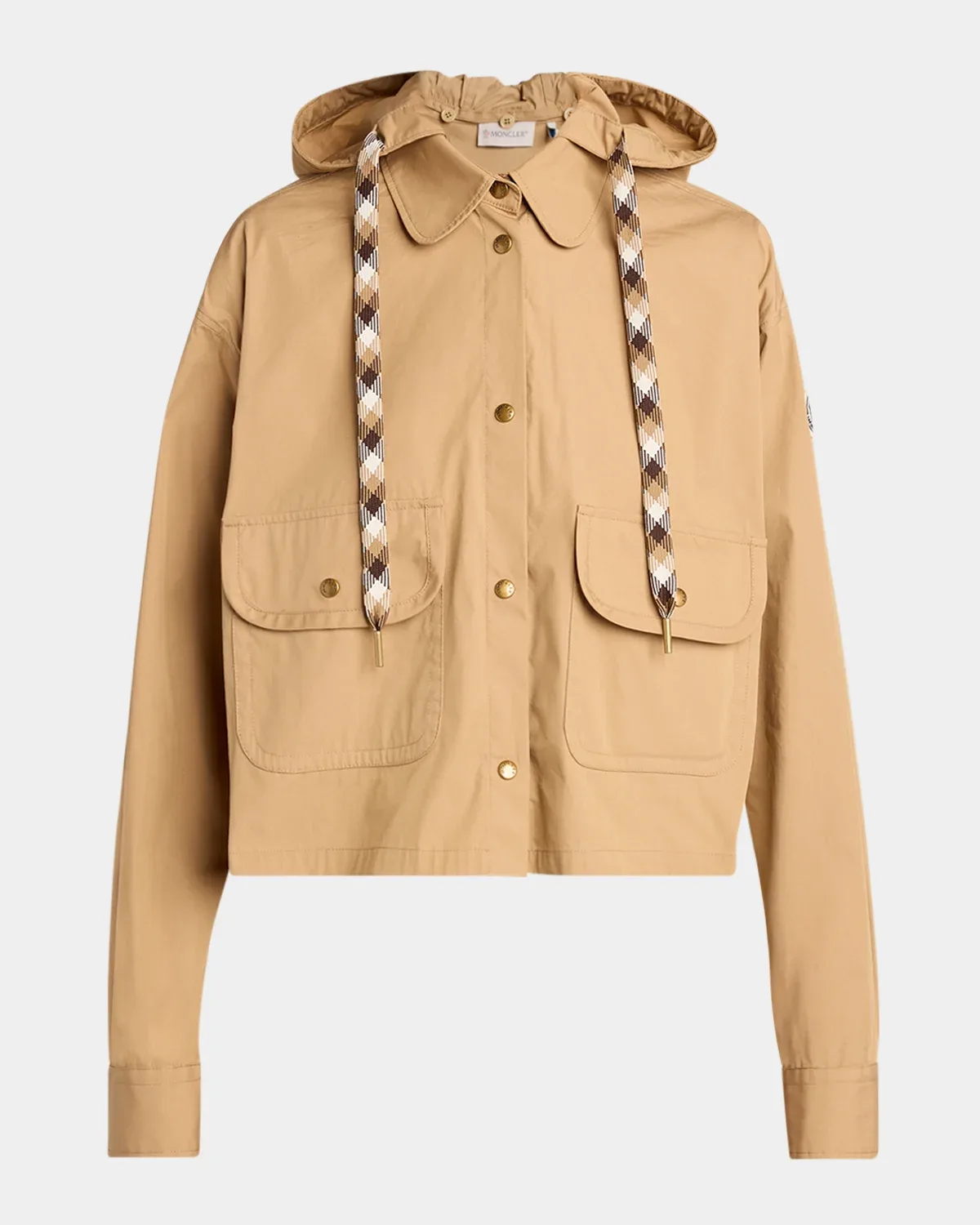 Cotton Blend Hooded Shirt Jacket