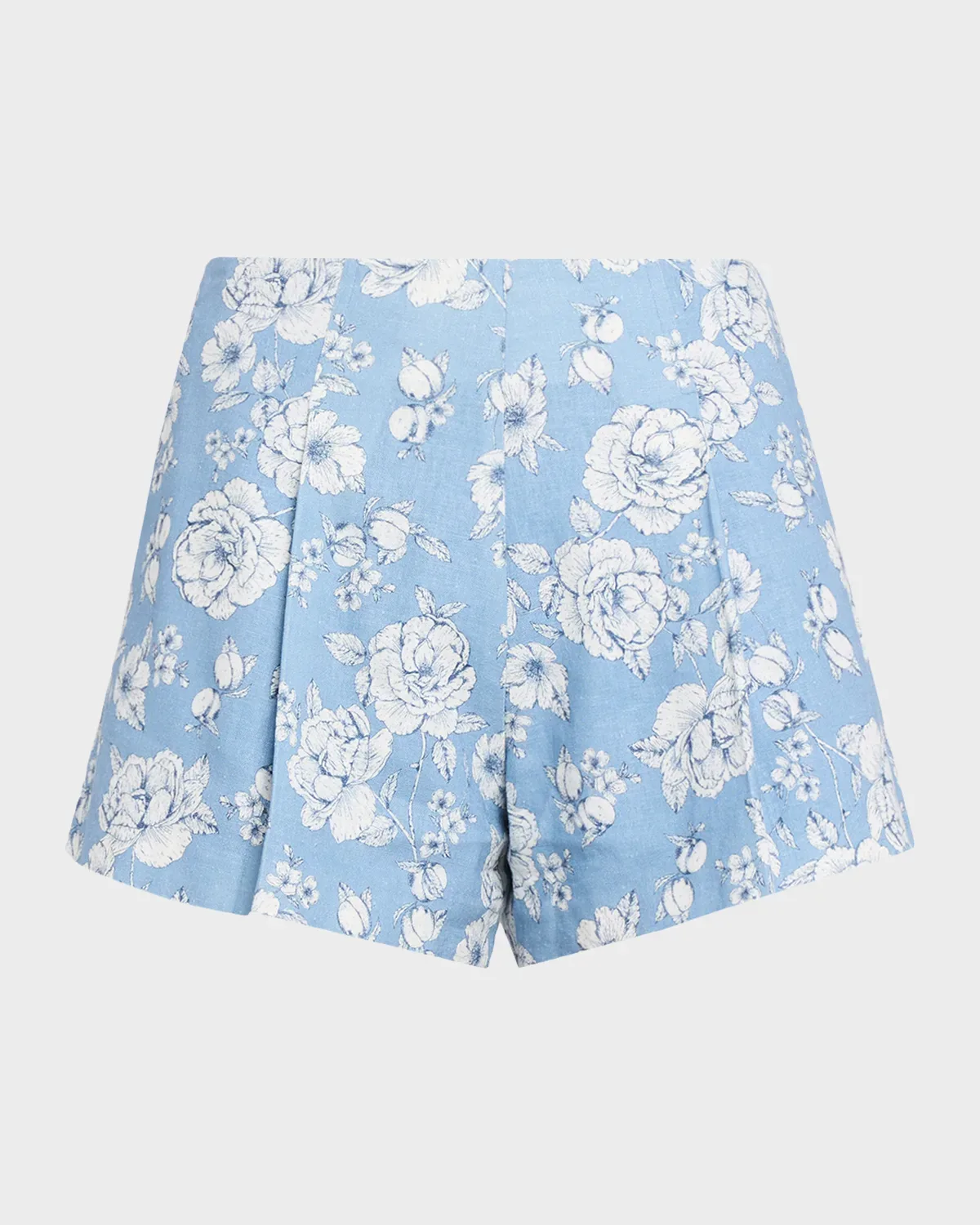 Carmine Floral Linen Shorts