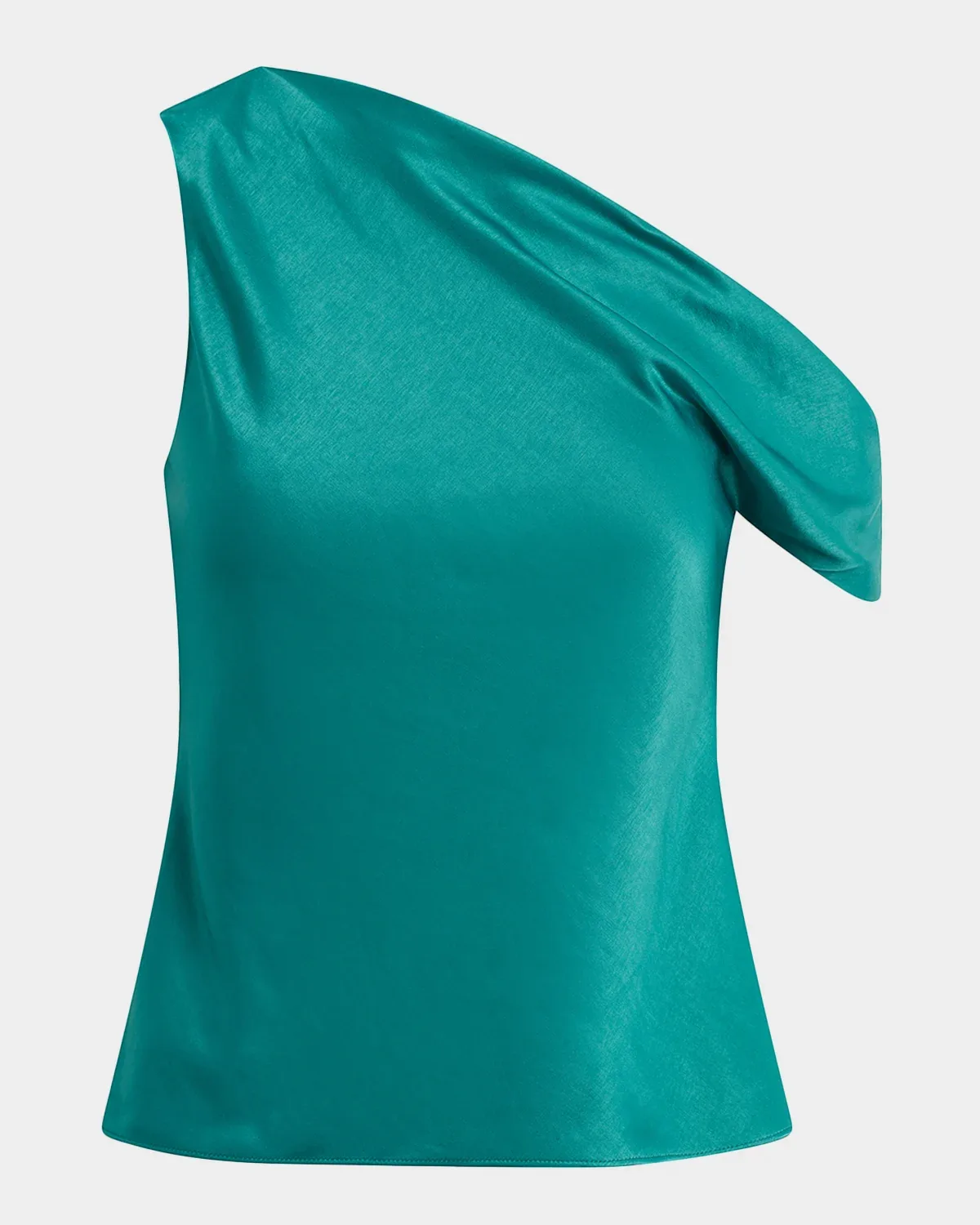 The Side Note One-Shoulder Satin Top
