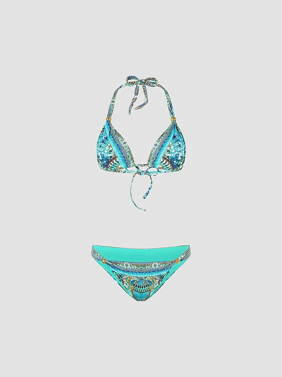 Ball-Trim Triangle Bikini