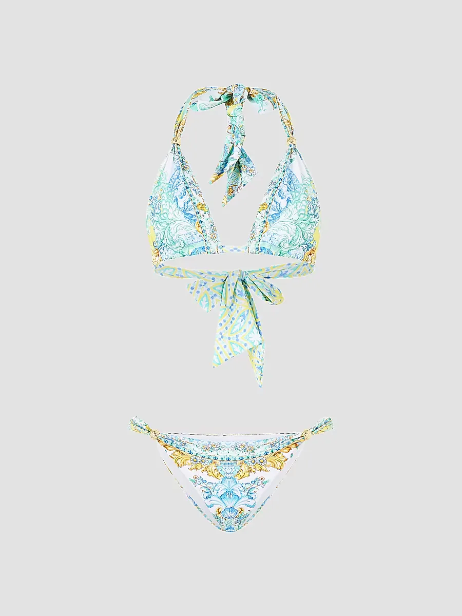 Printed Triangle Bikini by Camilla