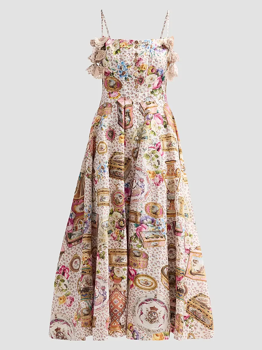 Camilla x the Met in the Heart of Art Linen-Silk Dress