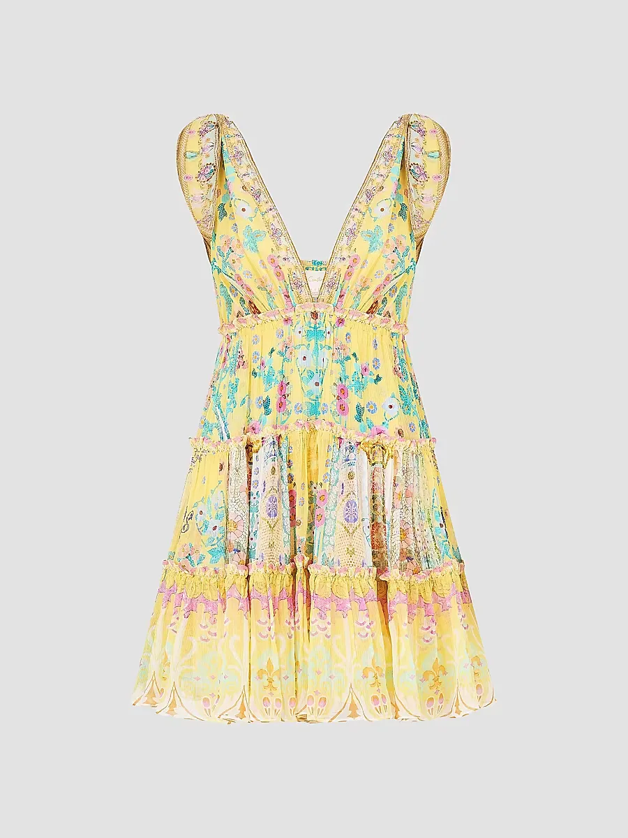 Tiered Shoulder Tie Minidress