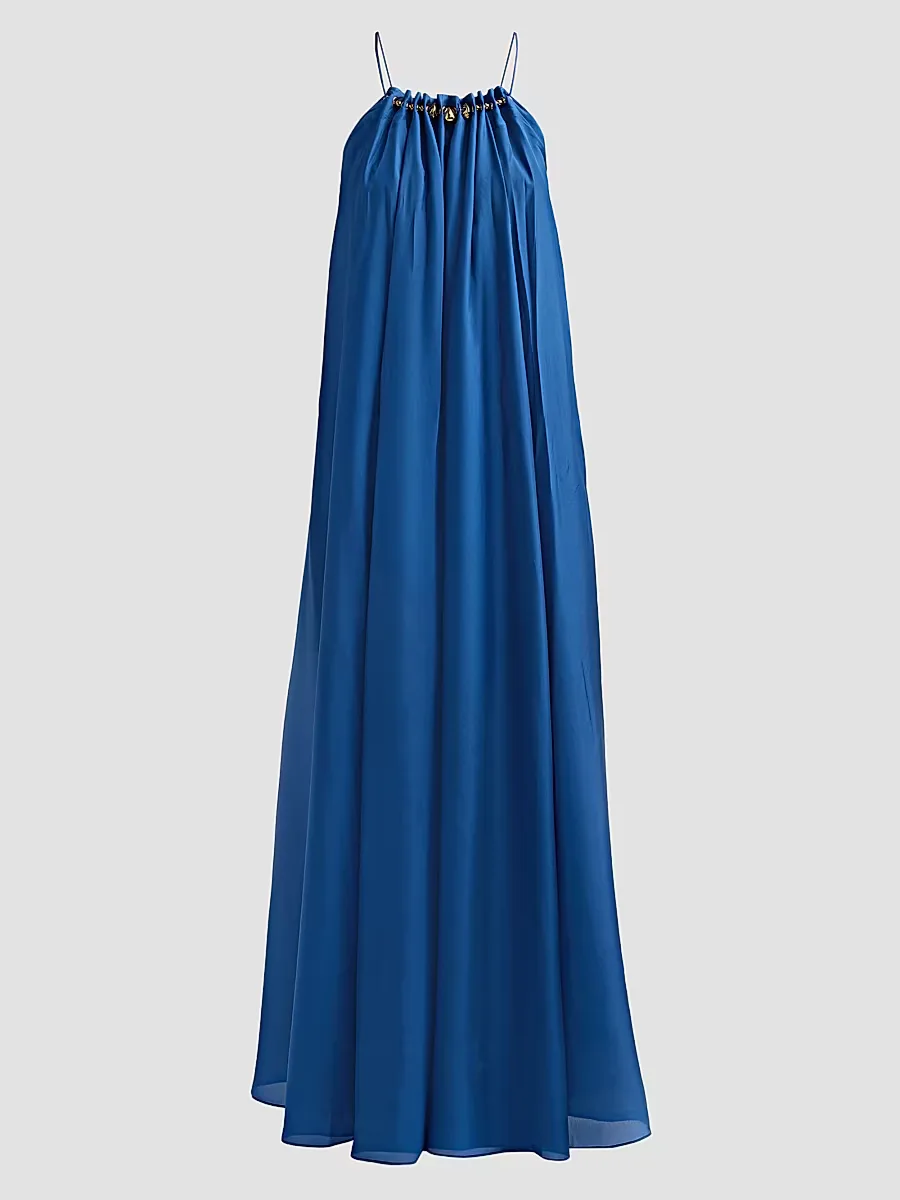 Aster Gathered Bead Maxi Dress