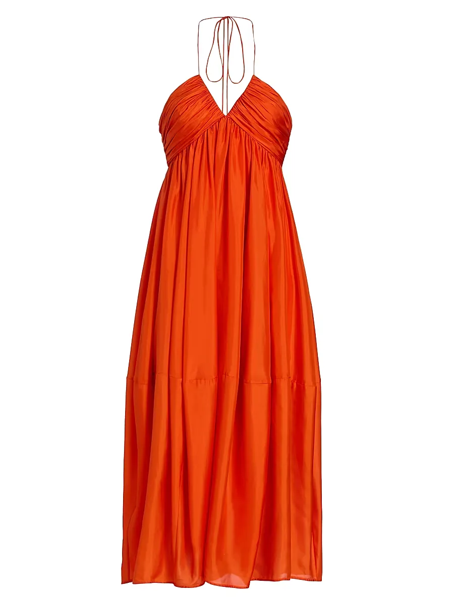 Mahon Silk Halter Maxi Dress