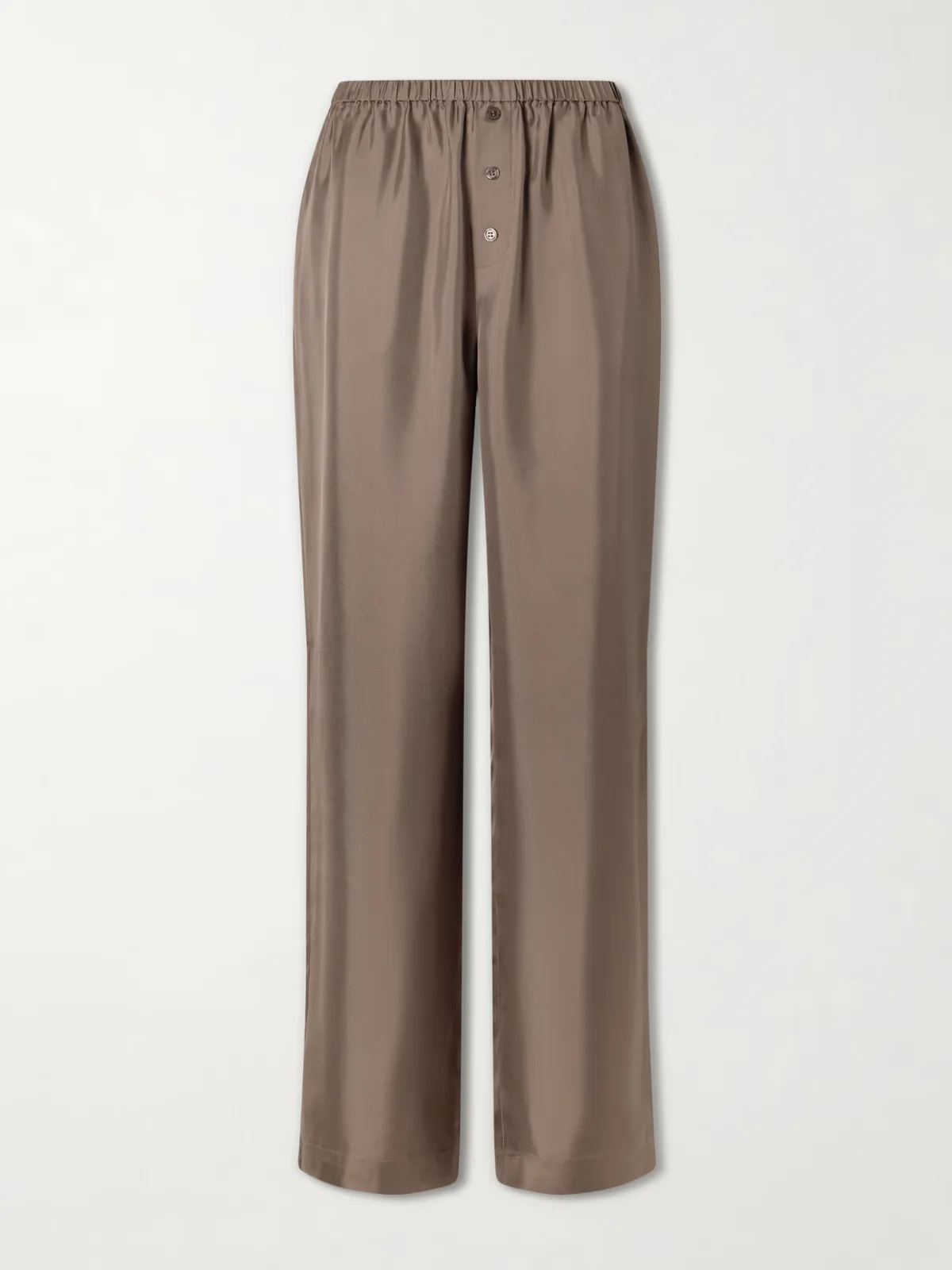 Silk-Satin Wide-Leg Pants