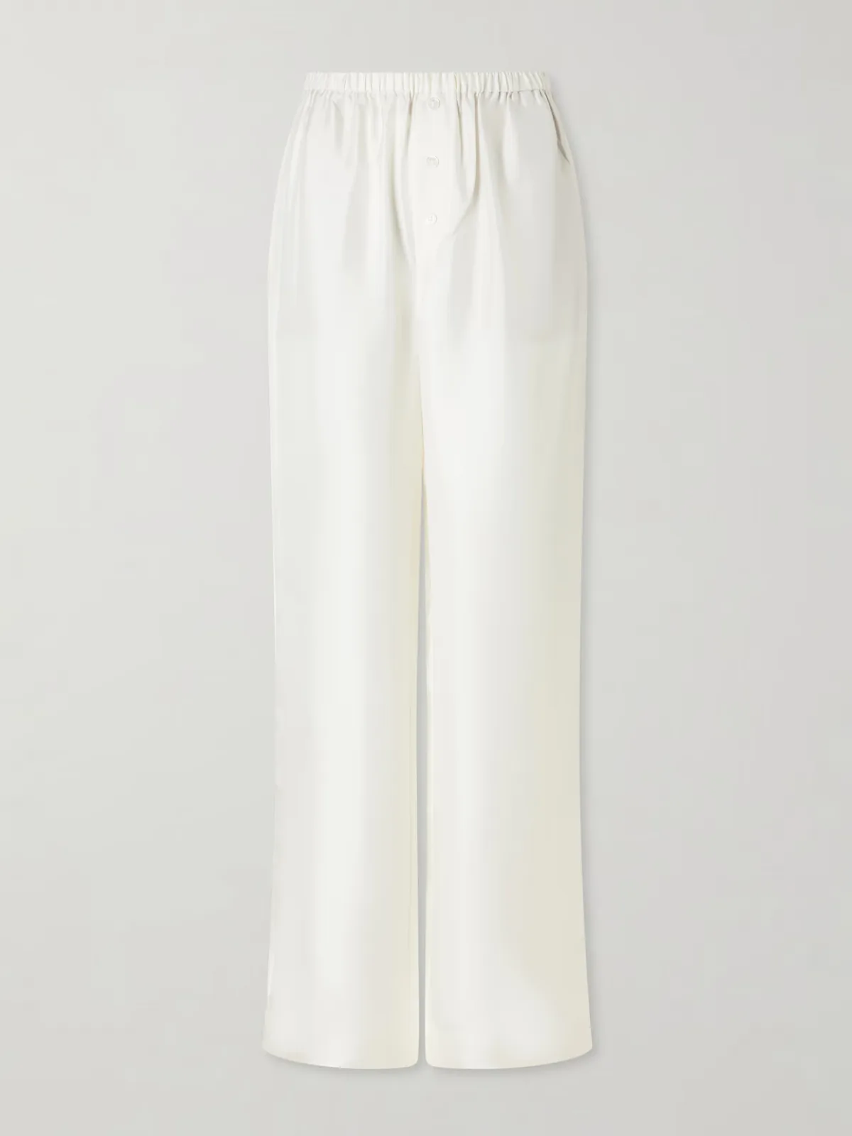 Silk-Satin Wide-Leg Pants