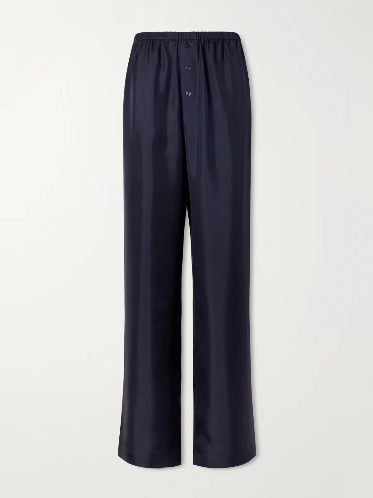 Silk-Satin Wide-Leg Pants