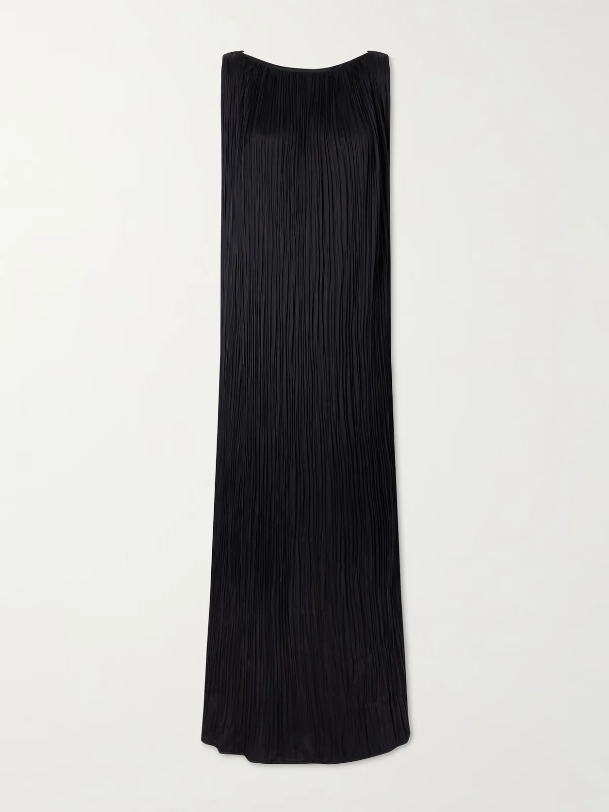 Celestia Plissé-Satin Maxi Dress