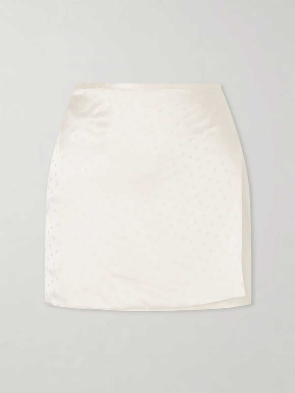 Shejo Polka-Dot Satin-Jacquard Mini Skirt