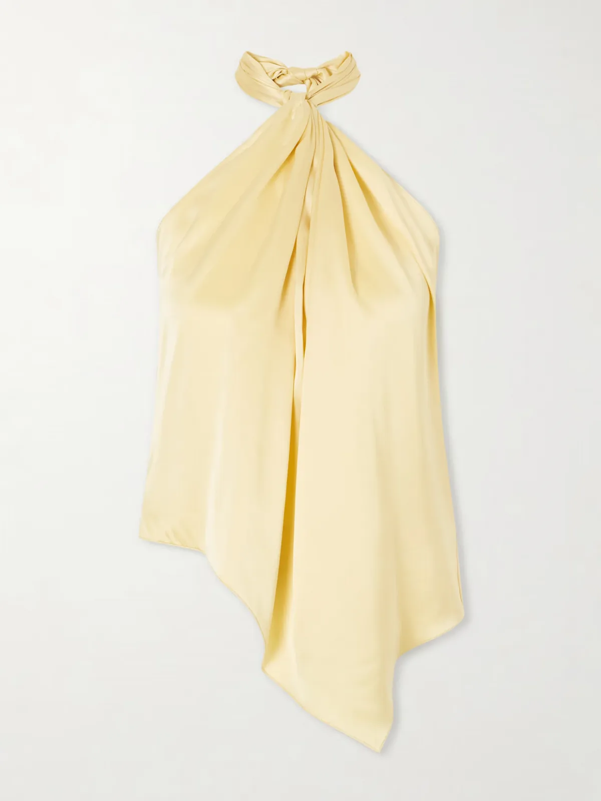 Safira Silk-Satin Halterneck Top