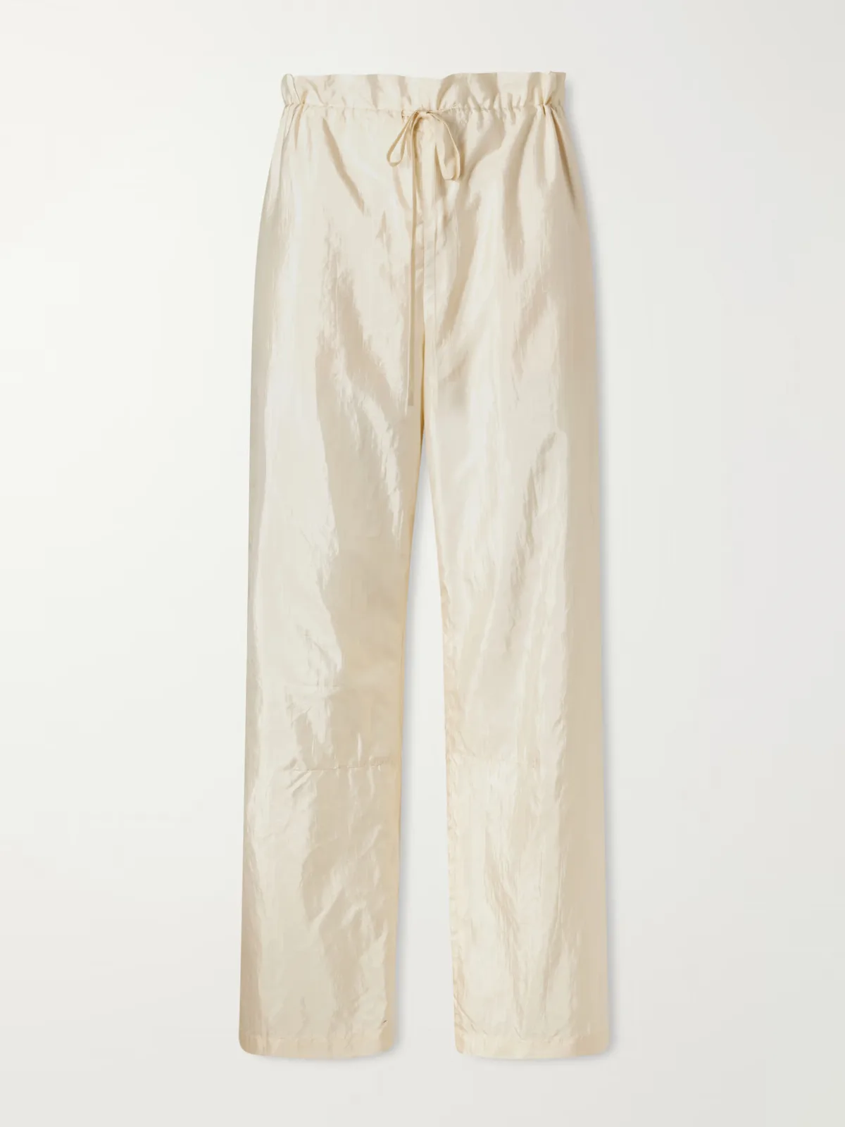 Morocco Cotton and Silk-Blend Habotai Wide-Leg Pants