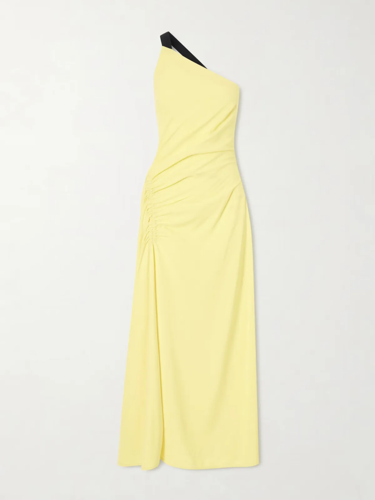 Sirena One-Shoulder Gathered Crepe Maxi Dress