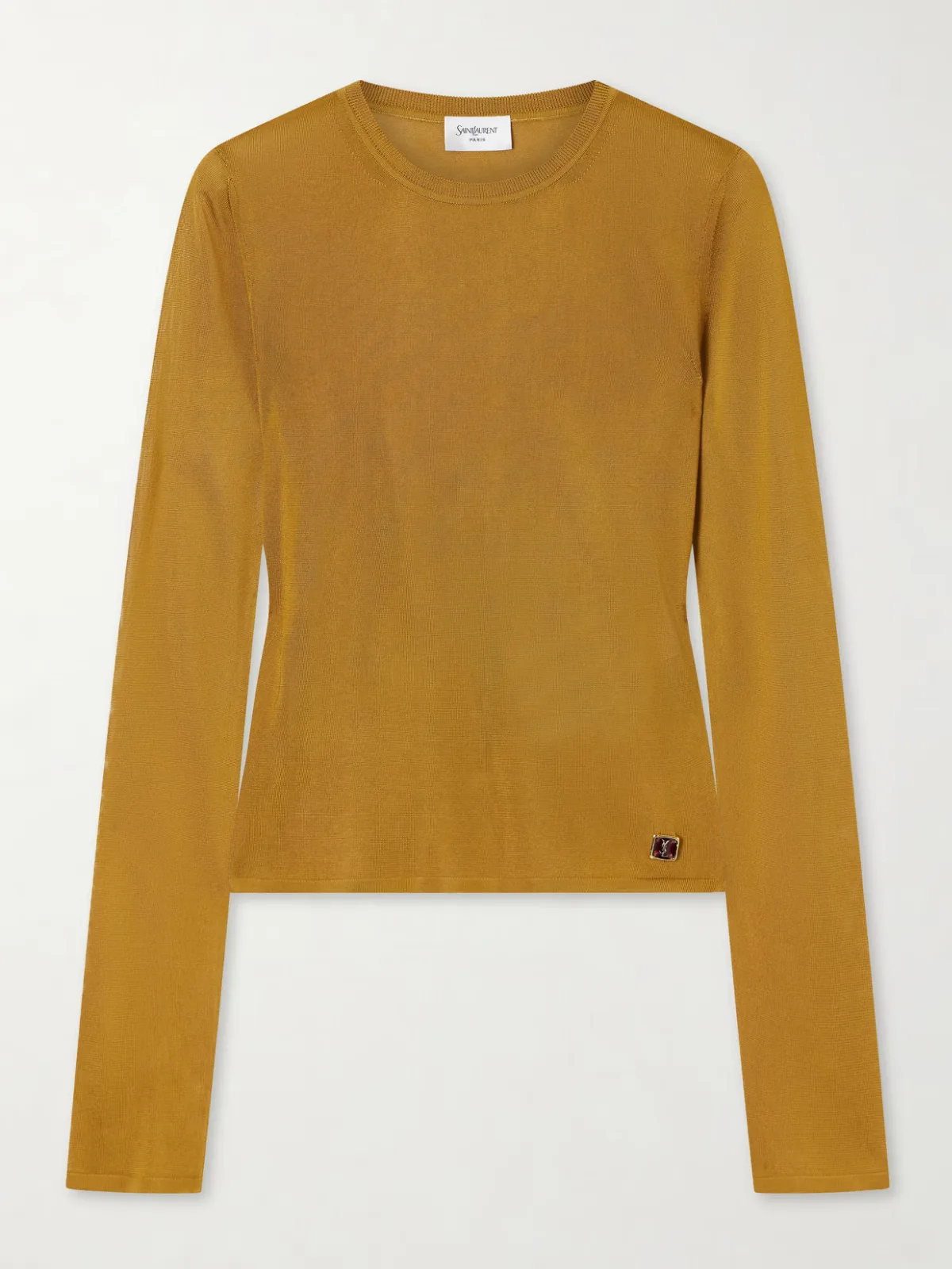 Cassandre-Embellished Knit T-Shirt by SAINT LAURENT