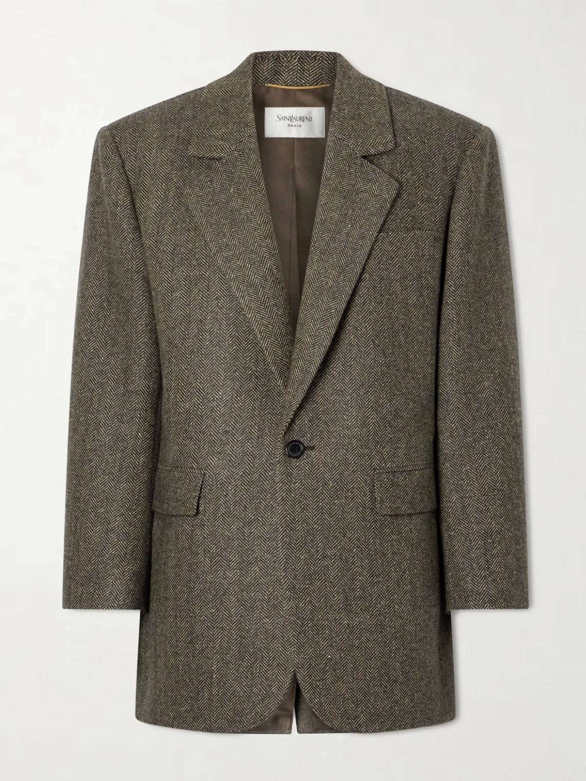 Herringbone Wool and Silk-Blend Blazer