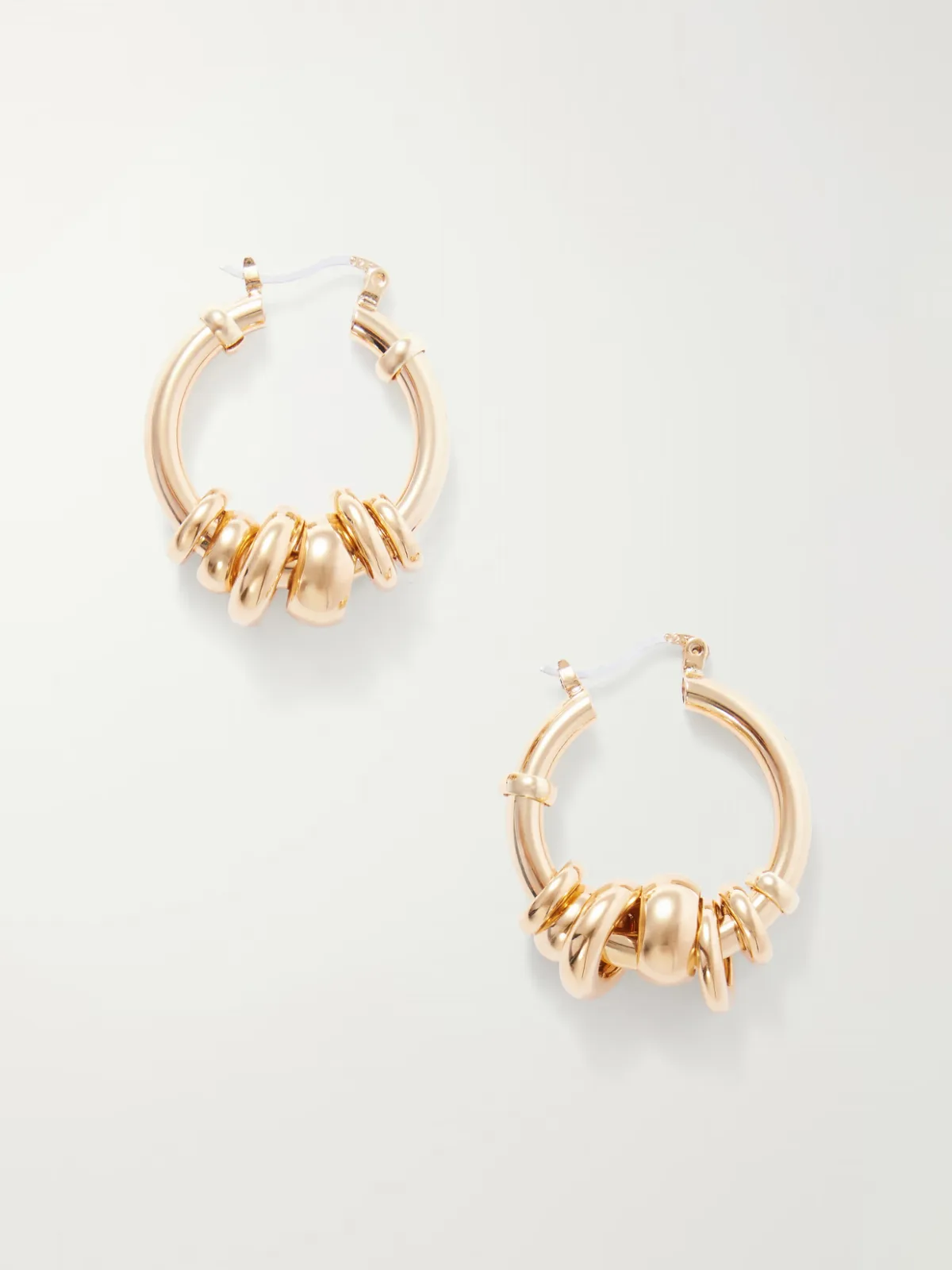 Radda Gold-Toned Bead-Embellished Hoop Earrings