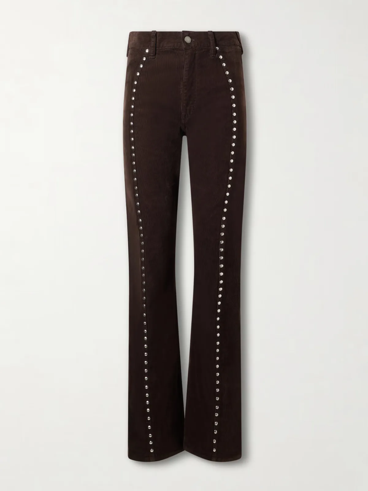 Studded Stretch-Cotton Corduroy Flared Pants
