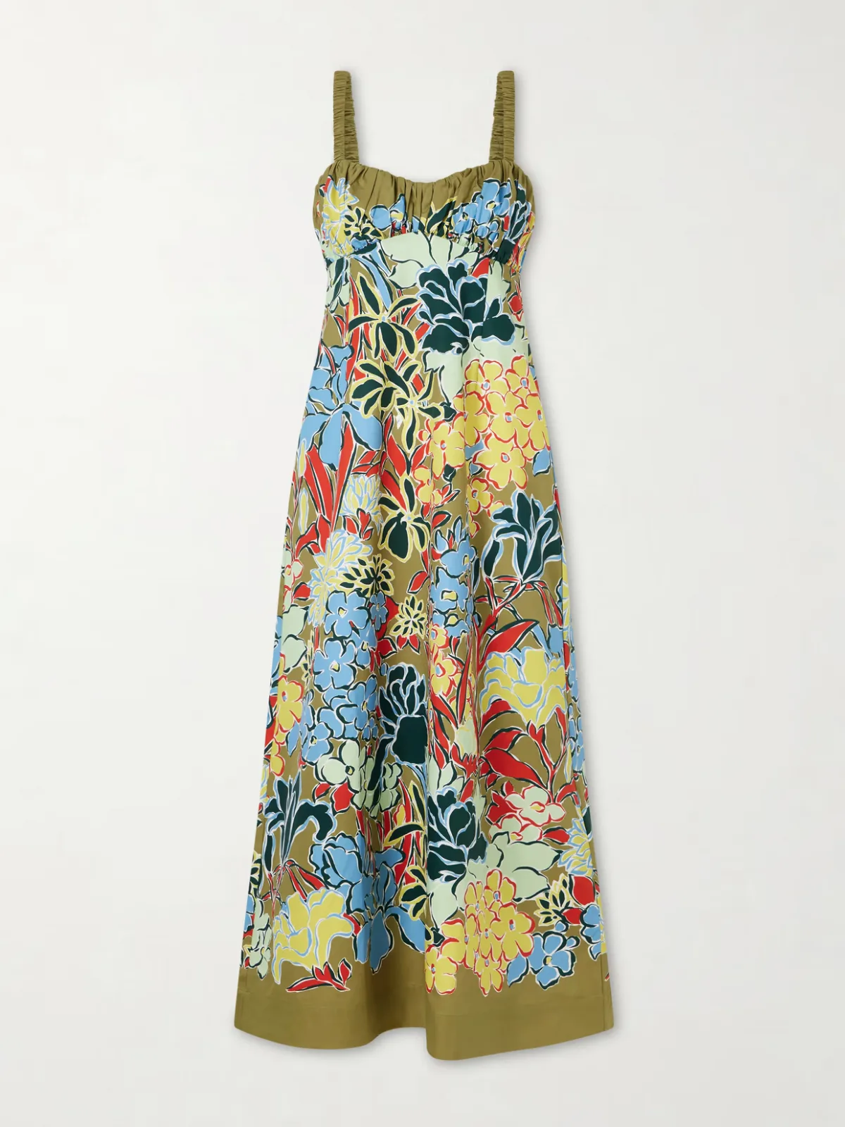 Solstice Floral-Print Organic Cotton-Poplin Midi Dress