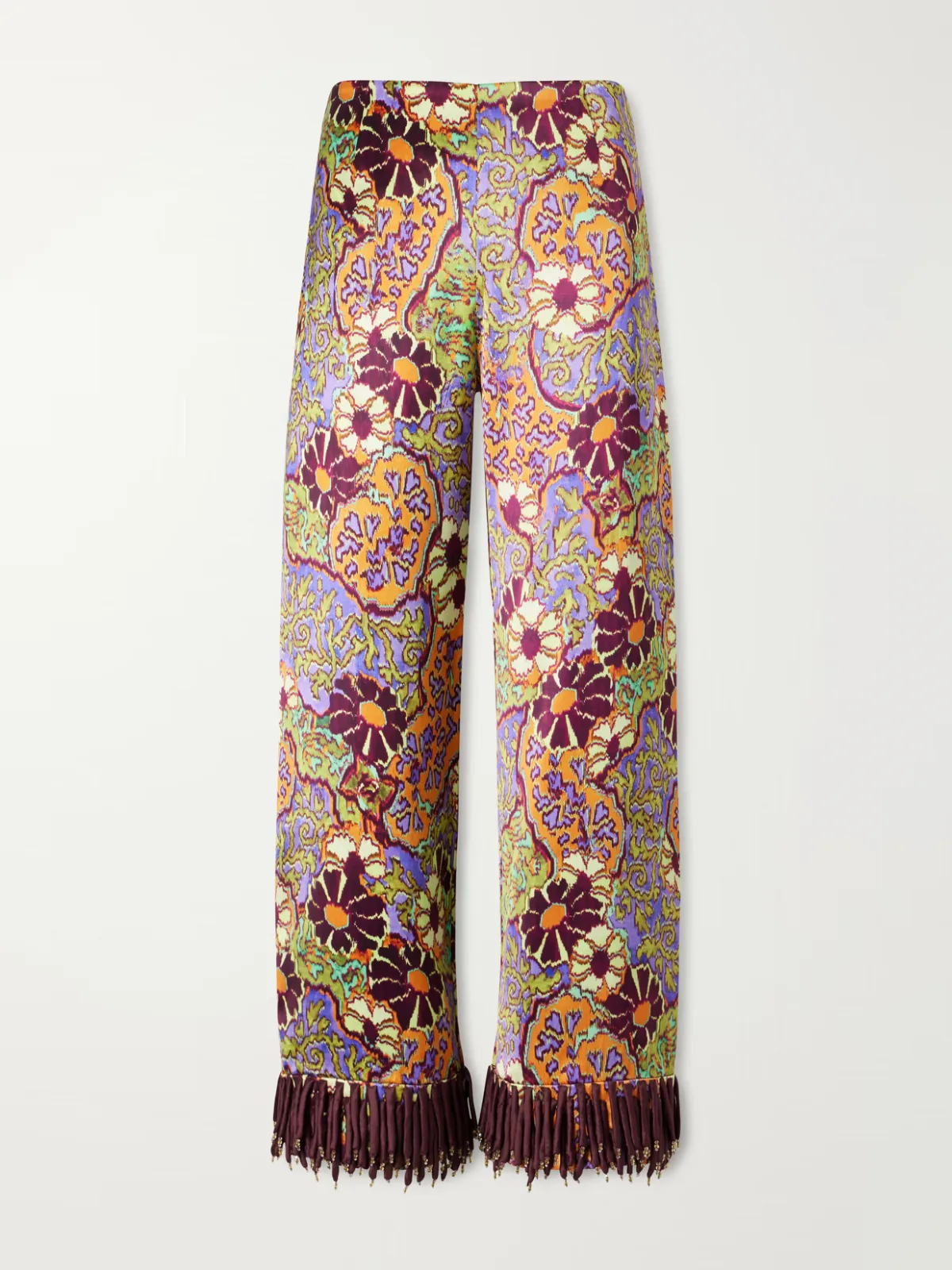 Joanna Printed Satin Wide-Leg Pants