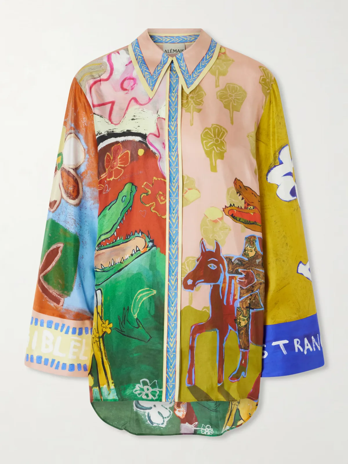 Mlak Printed Silk-Twill Shirt