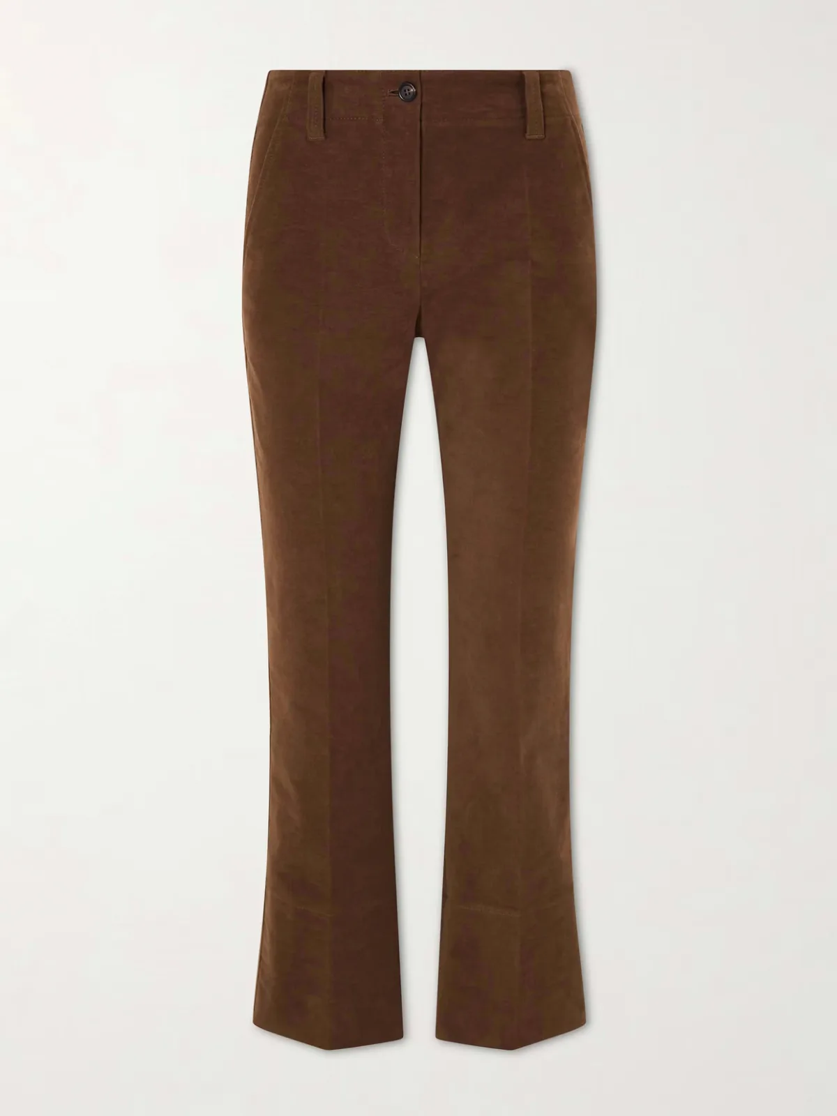 Cropped Cotton-Blend Flared Pants