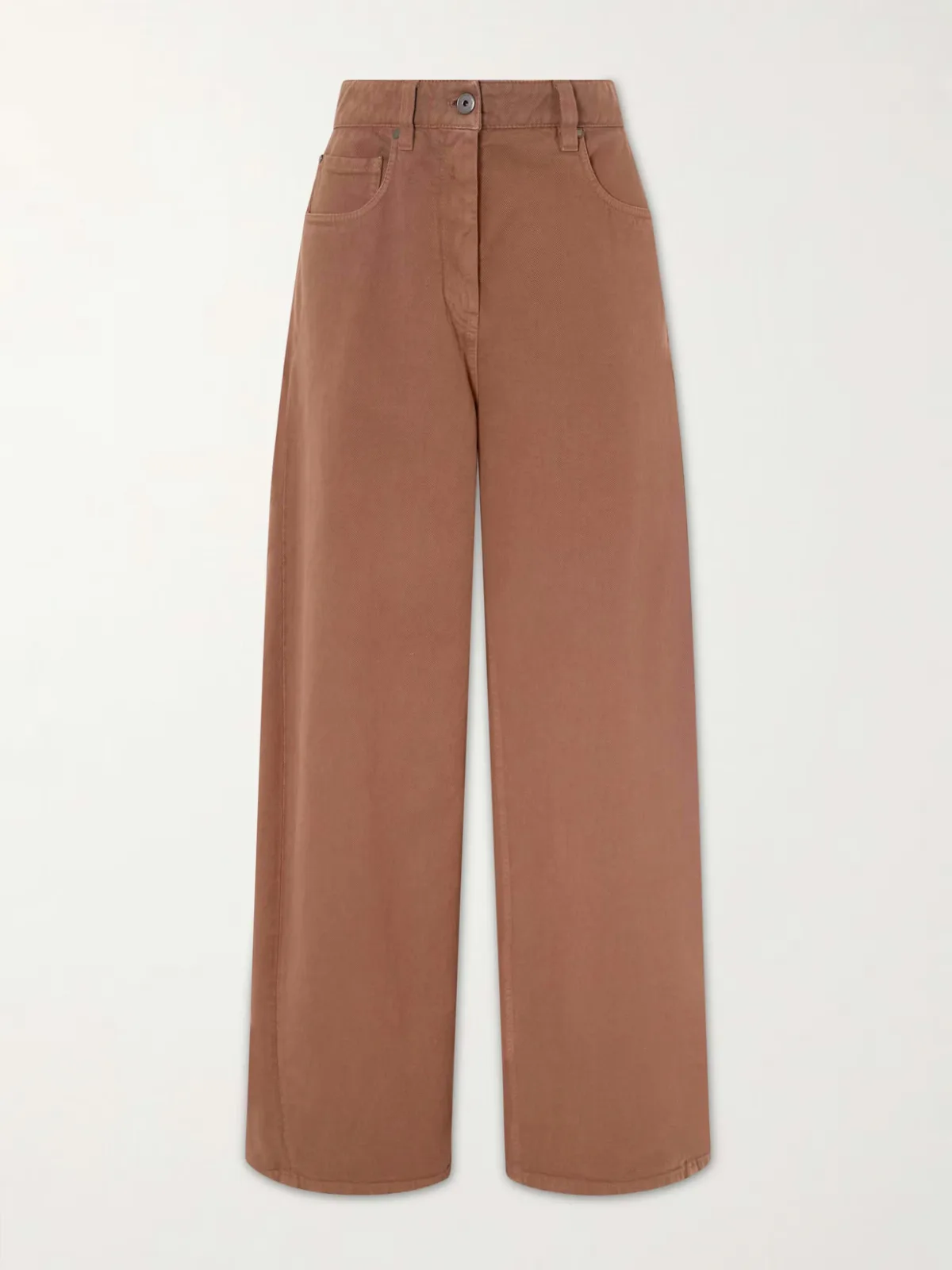 Embellished High-Rise Wide-Leg Jeans by Brunello Cucinelli