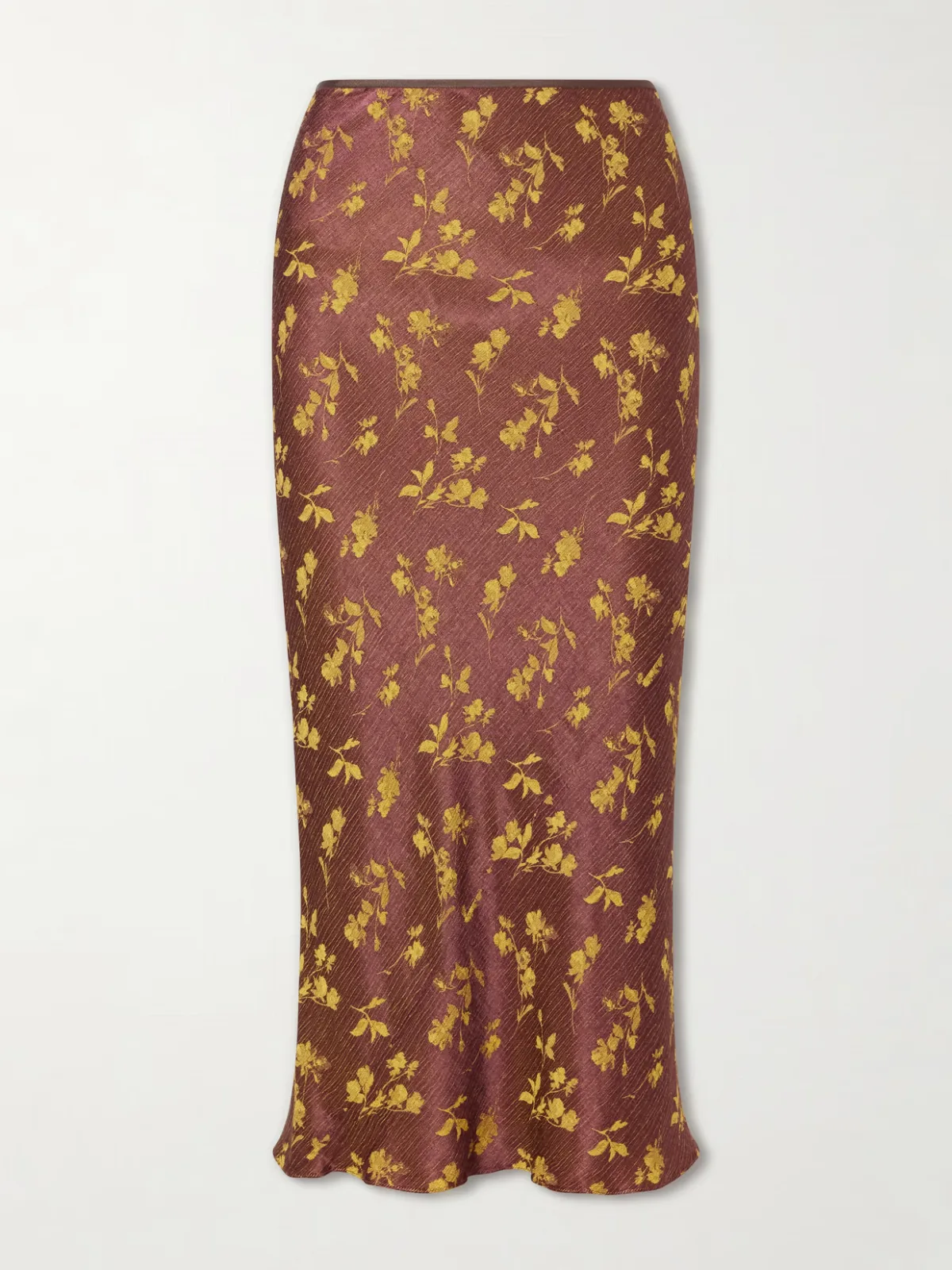 Floral-Jacquard Cloqué Midi Skirt