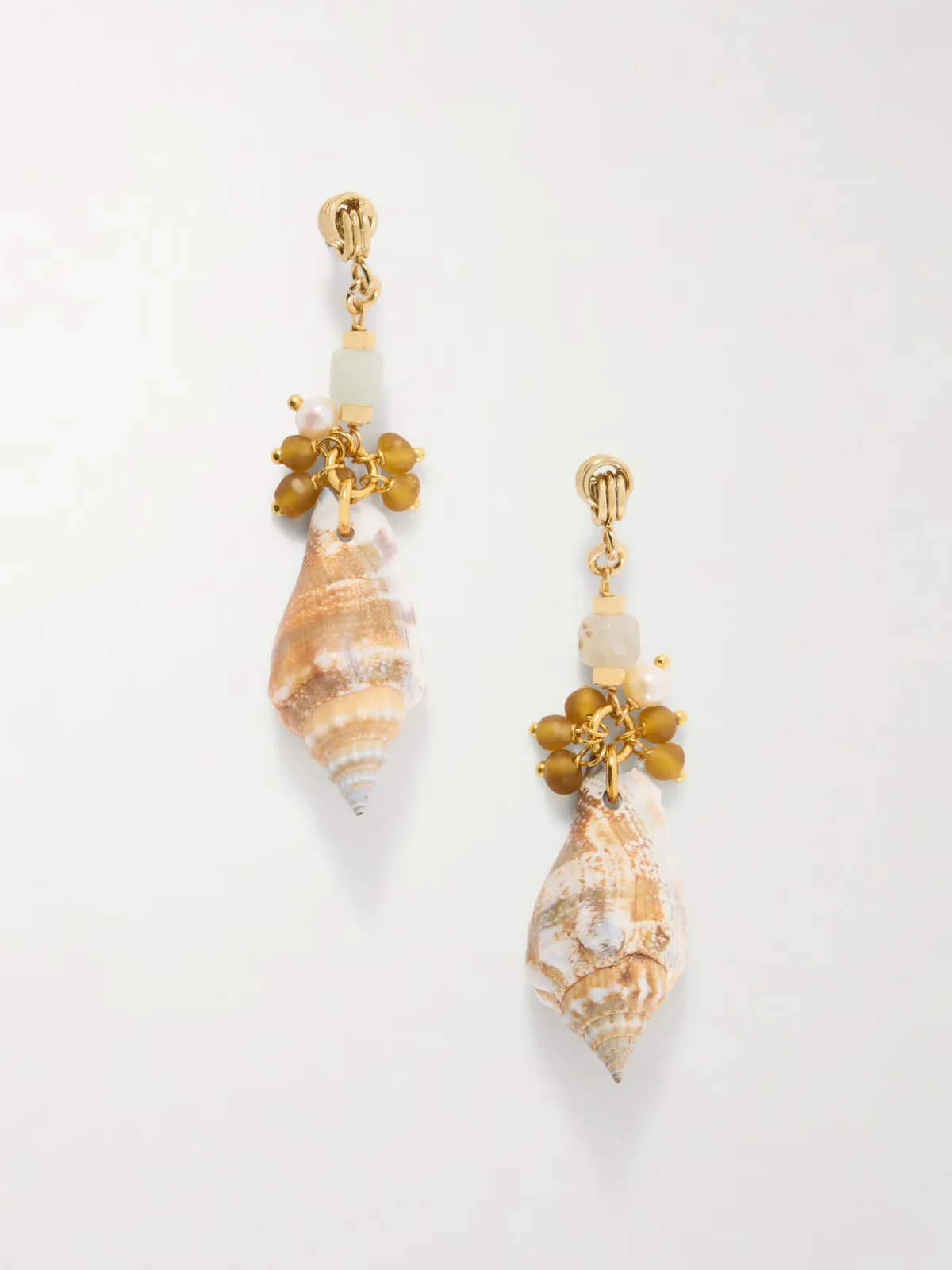 Samsara Gold-Plated and Seashell Beaded Earrings