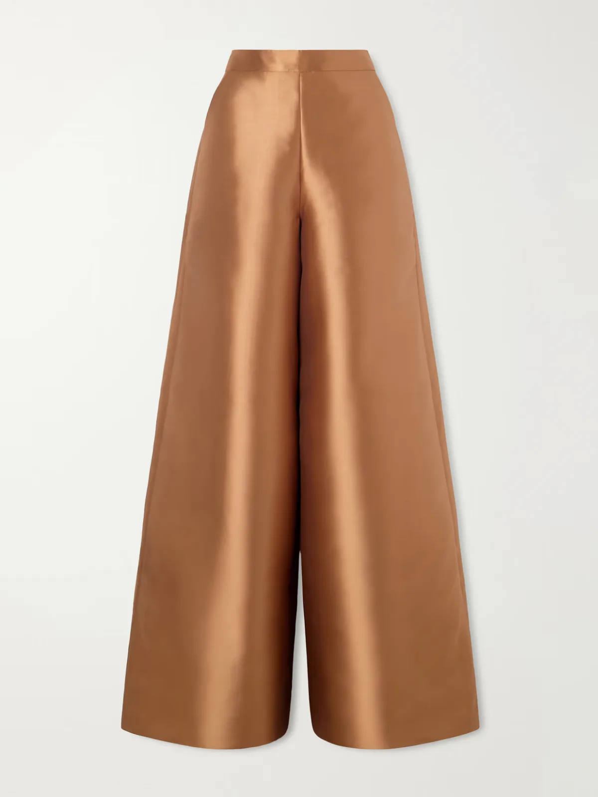 Satin-Twill Wide-Leg Pants
