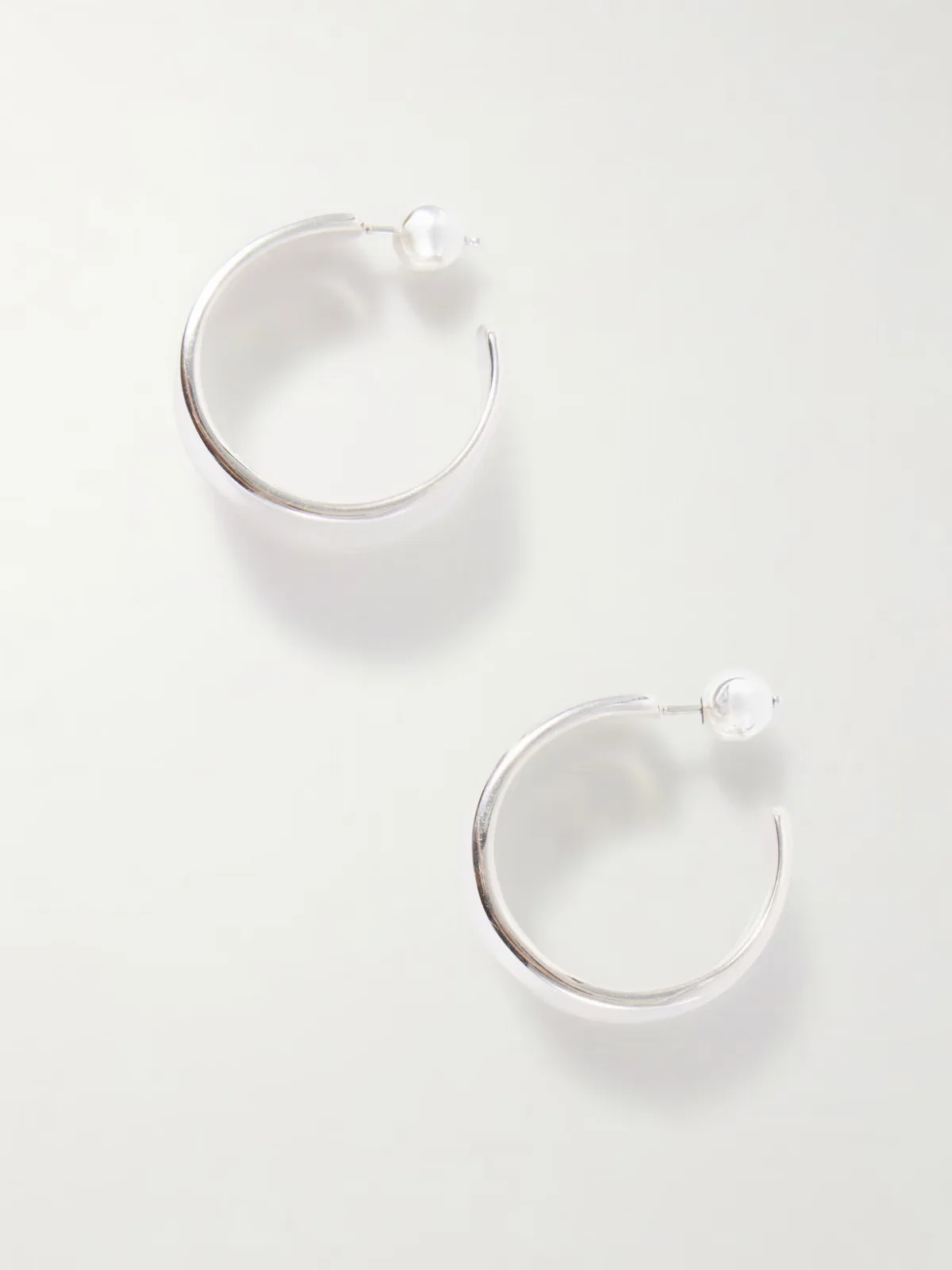 Large Wave Sterling Silver Hoop Earrings