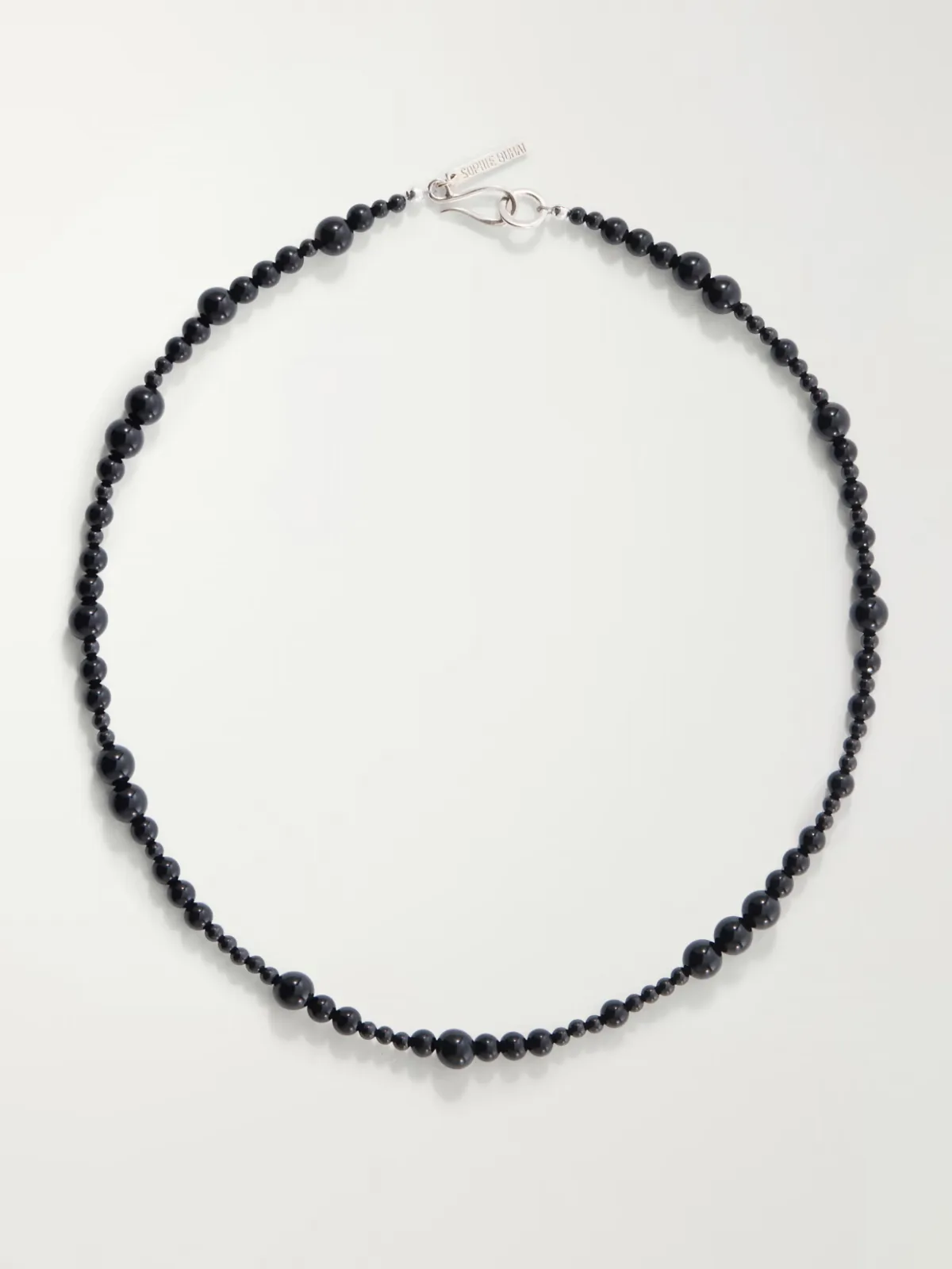 Constellation Sterling Silver and Onyx Beaded Necklace