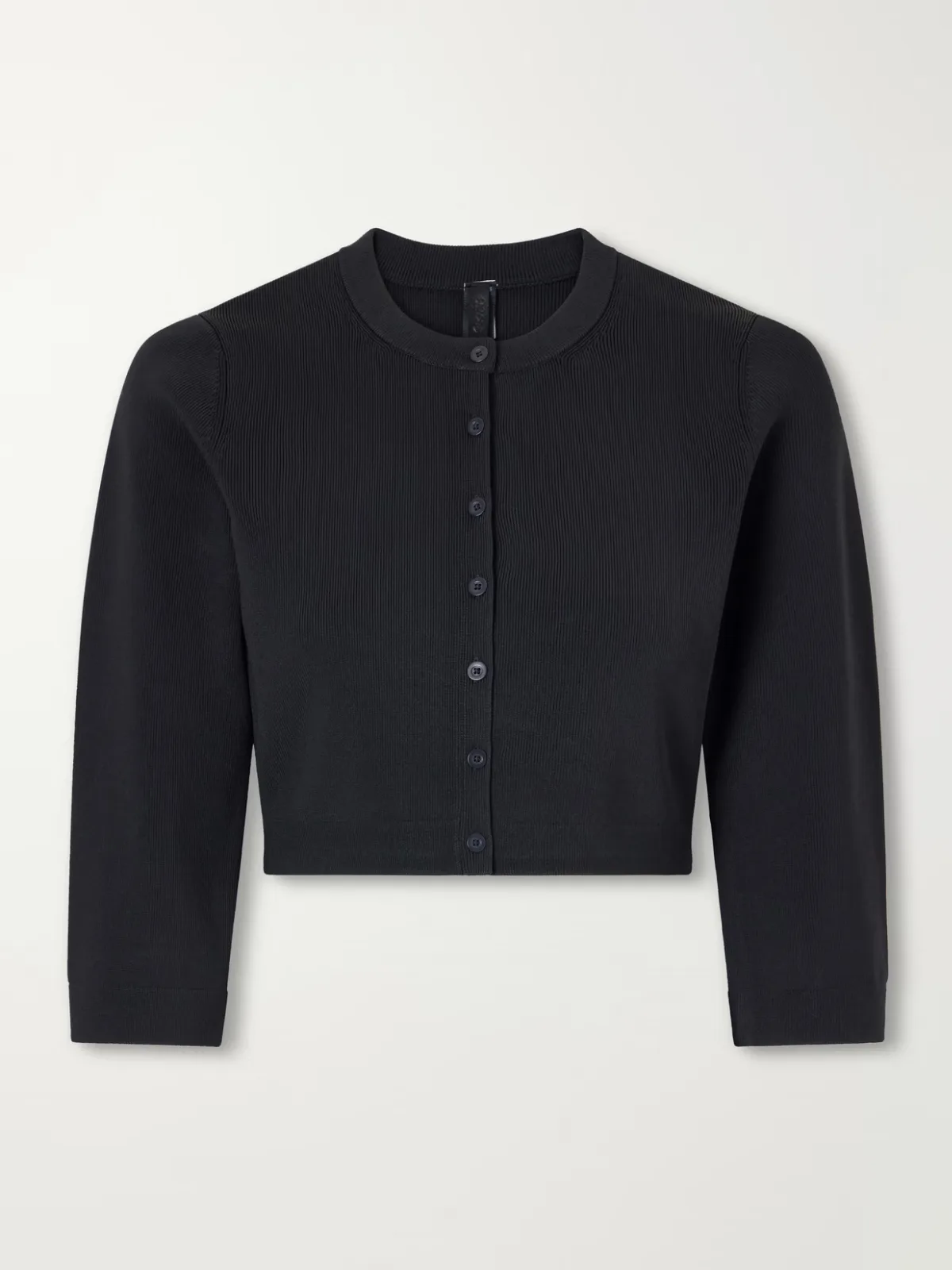 Refined Knit Cropped Ribbed Stretch-Jersey Cardigan