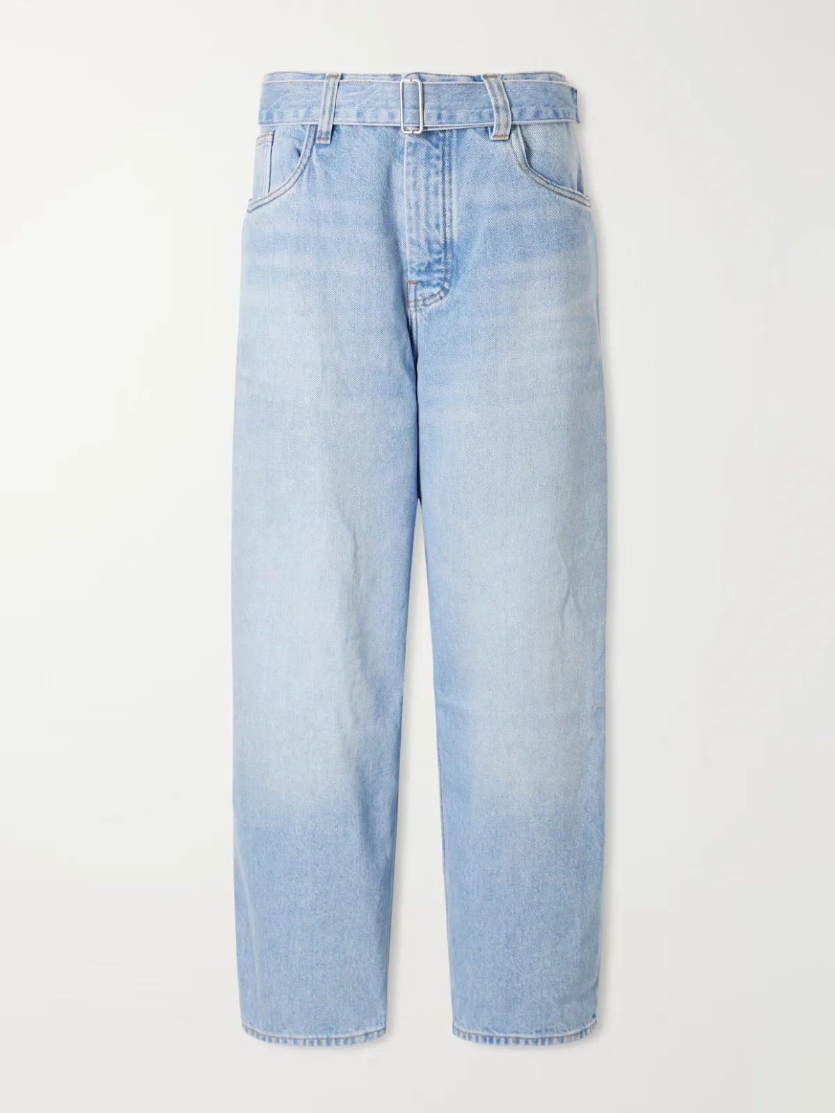 Cahuin Belted Mid-Rise Wide-Leg Jeans