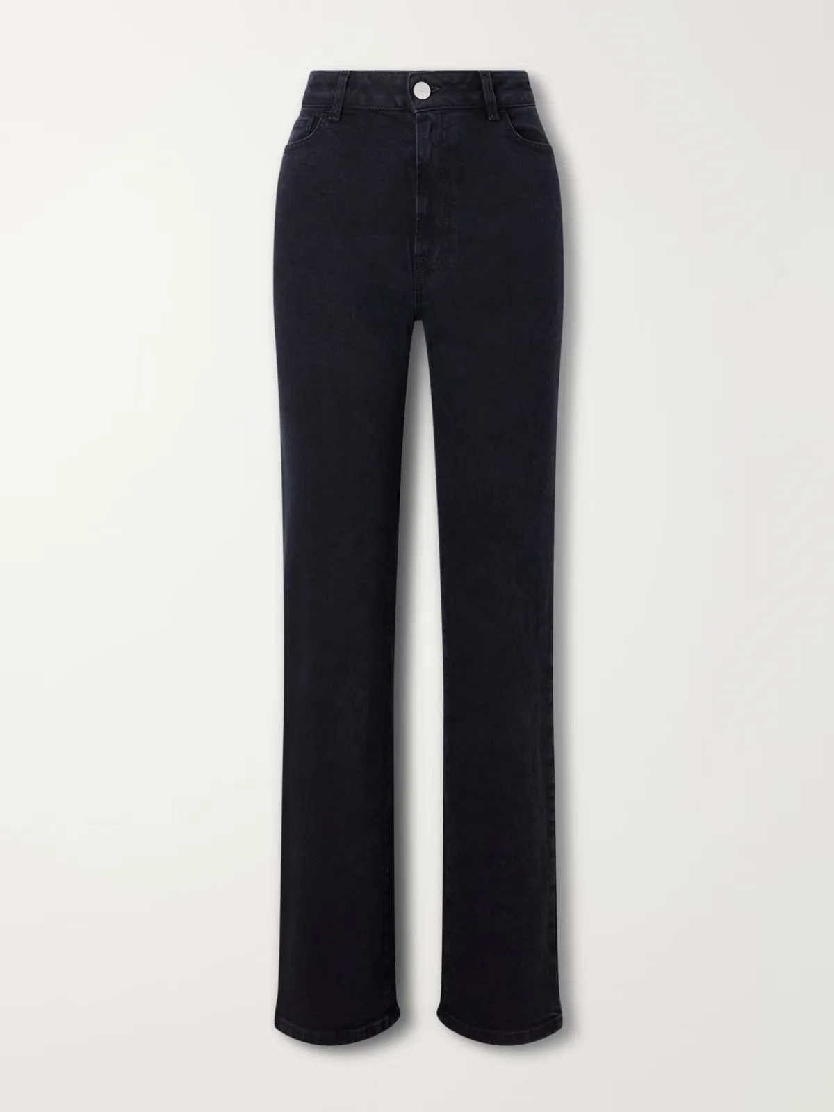 Lino Stretch High-Rise Straight-Leg Jeans