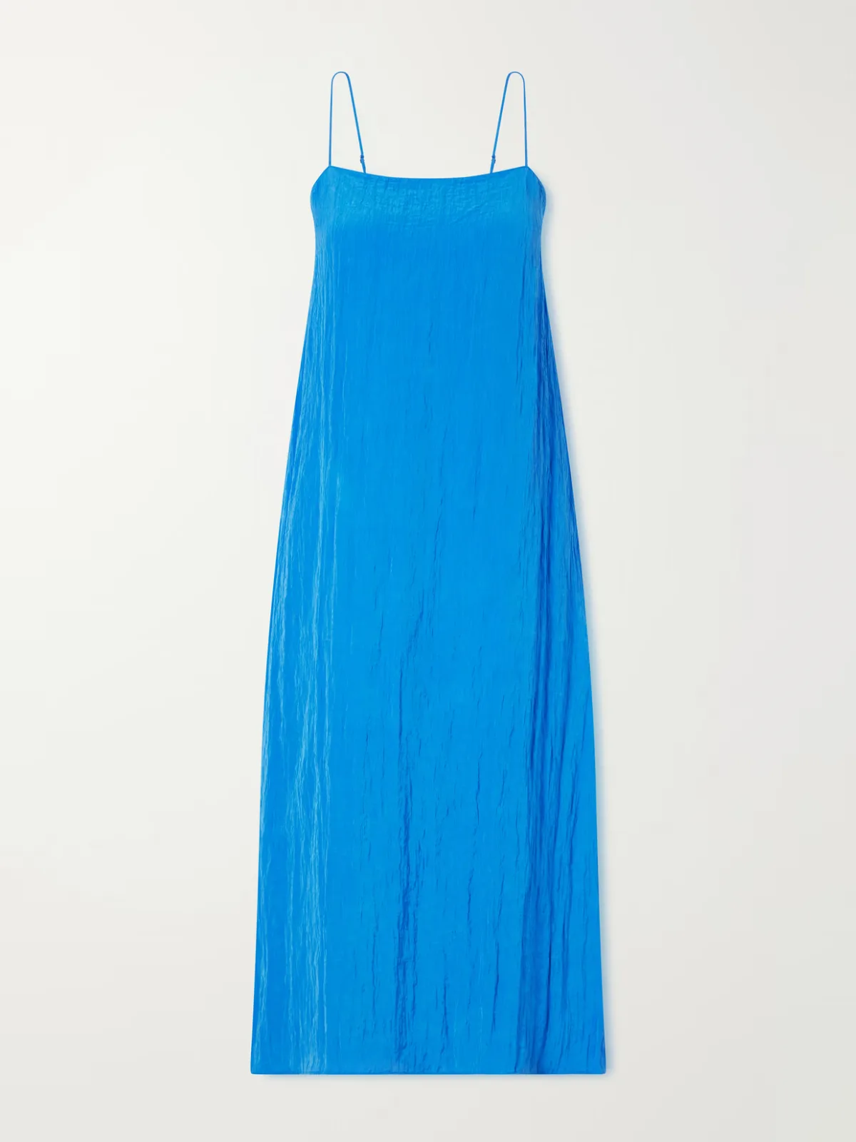 Crinkled Satin Midi Dress
