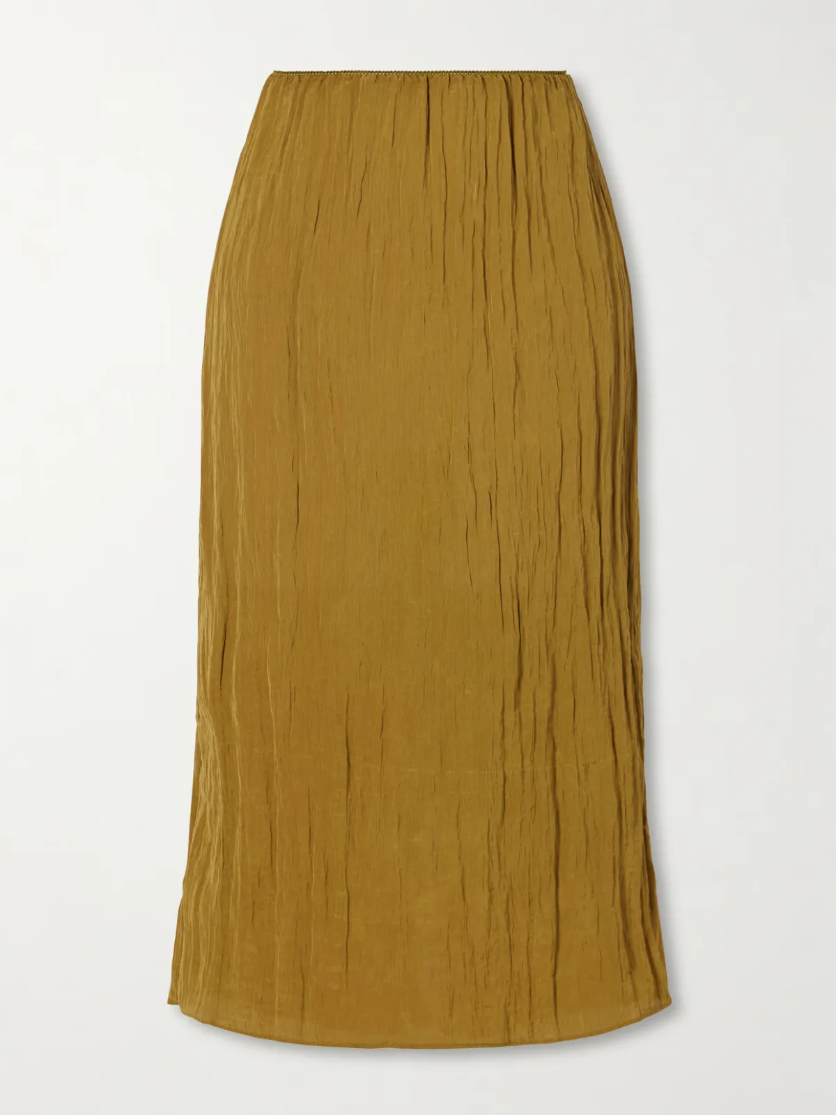 Crinkle Charmeuse Midi Skirt
