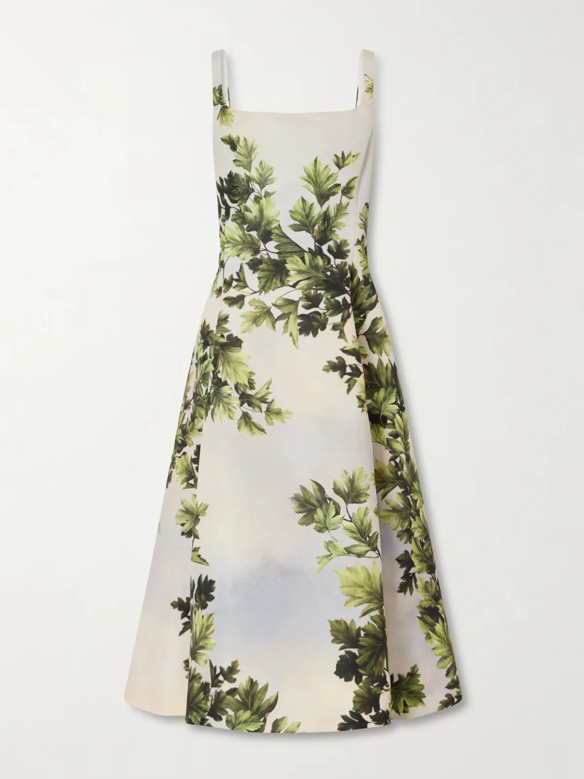 Printed Faille Midi Dress