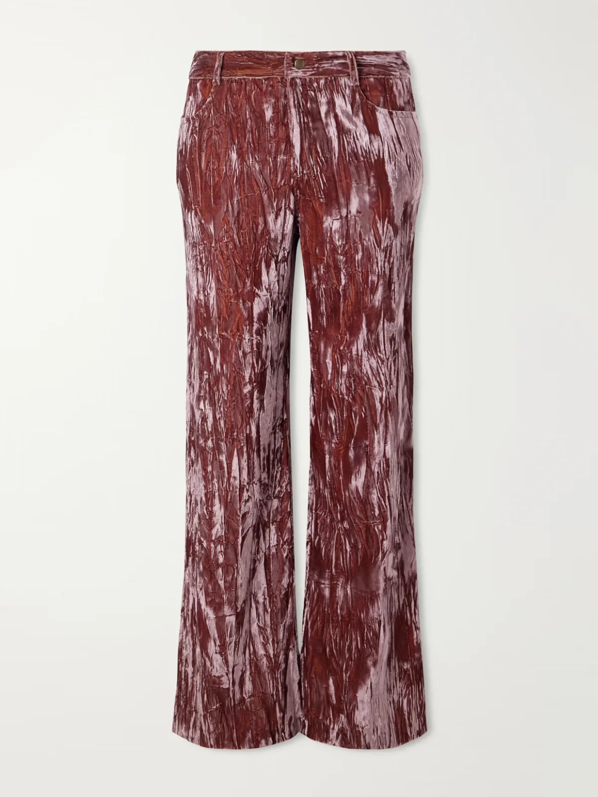 Velvet-Rayon Wide-Leg Pants