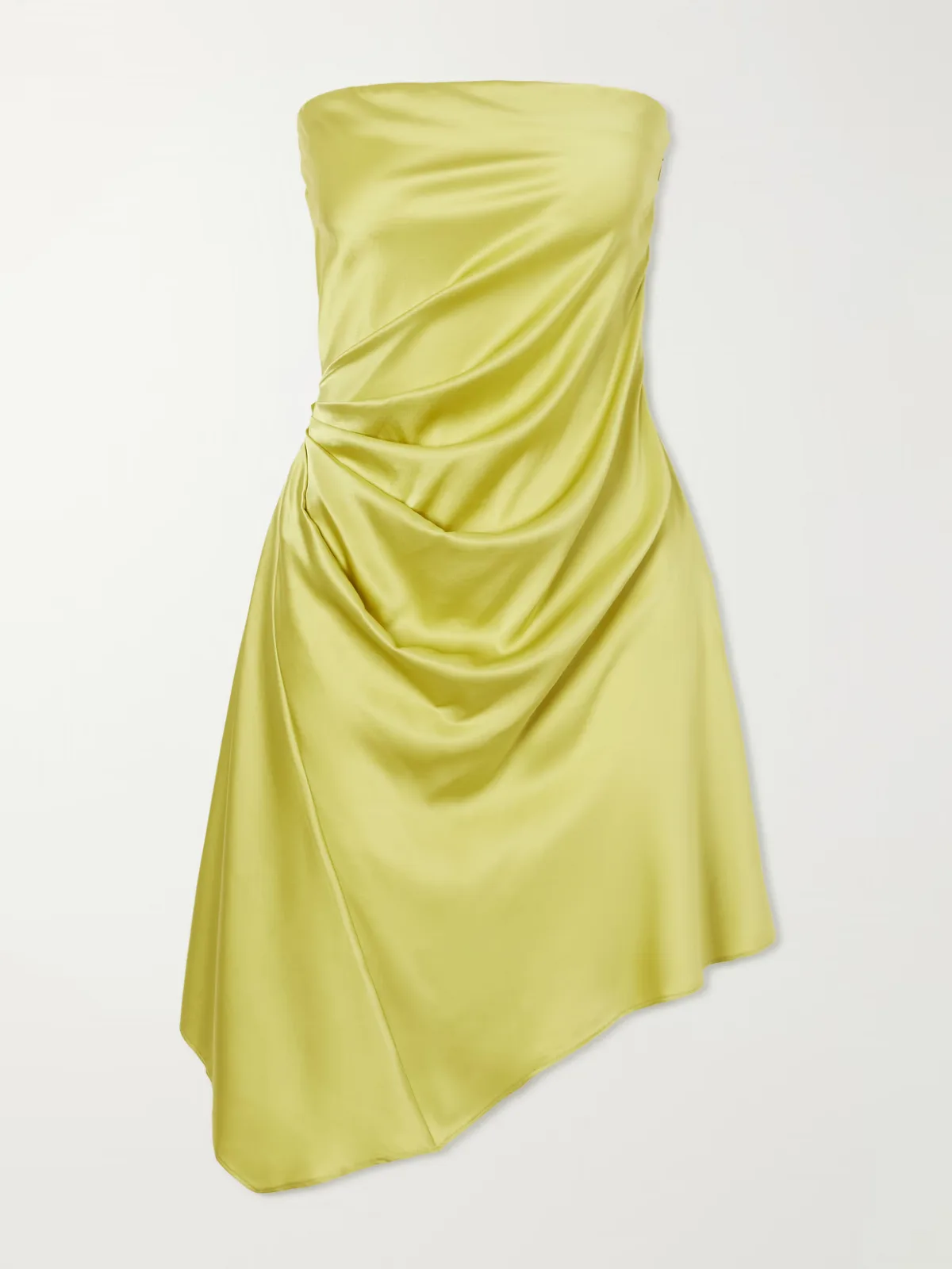 Adriana Ruched Silk-Blend Satin Mini Dress