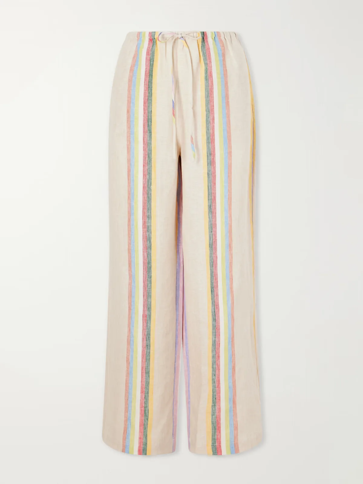 Mateo Striped Linen Wide-Leg Pants by STAUD